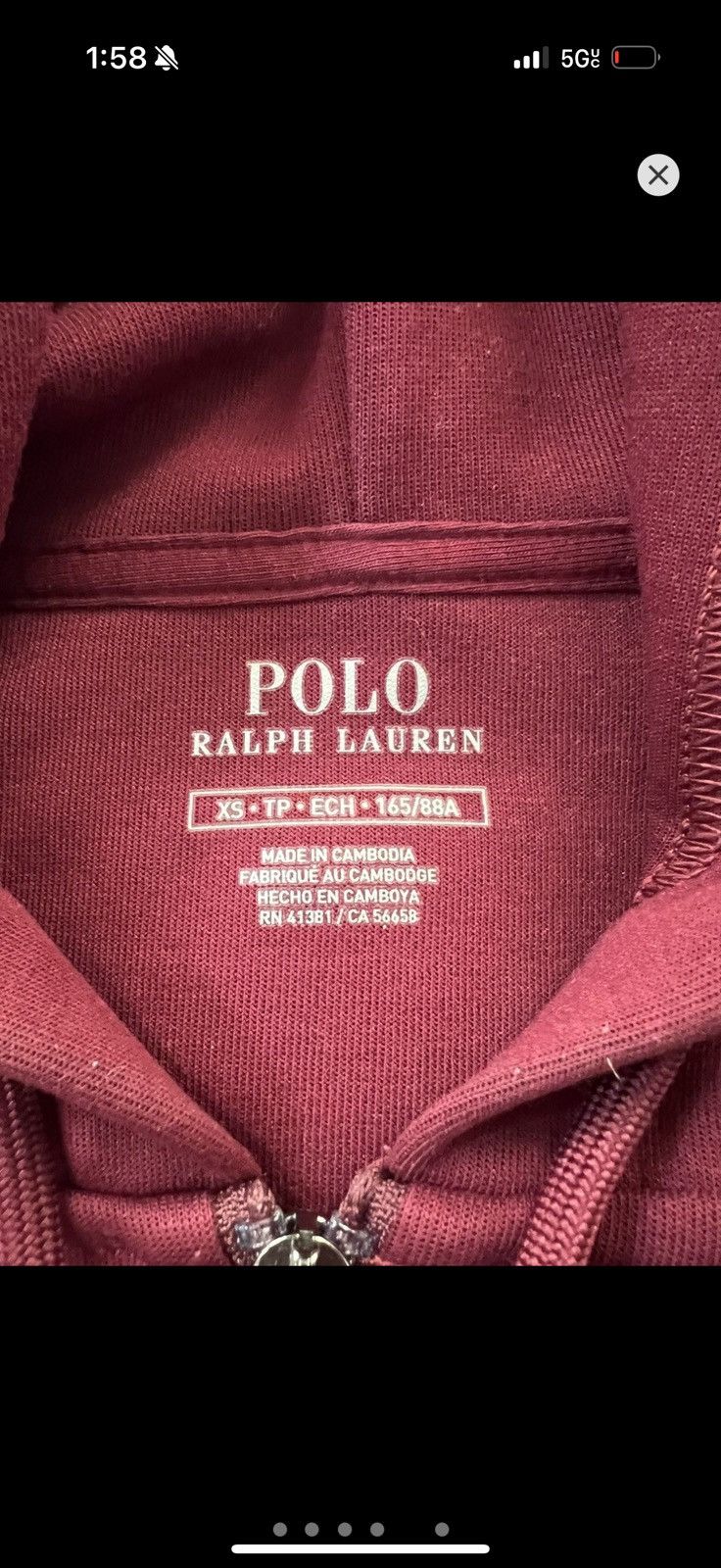 Polo Ralph Lauren Polo Ralph Lauren hoodie burgundy Size US XS / EU 42 / 0 - 5 Thumbnail