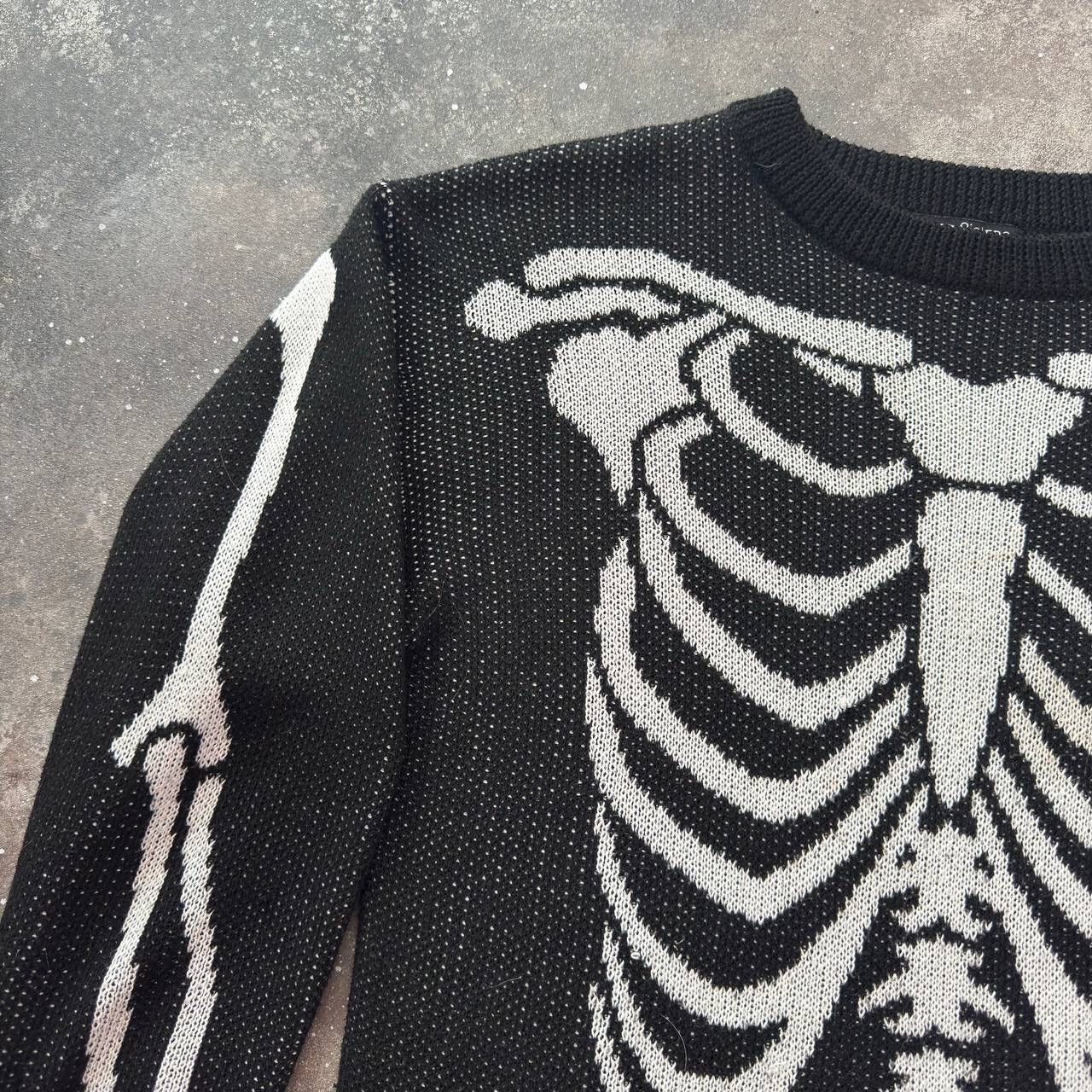 If Six Was Nine × Japanese Brand Skeleton Gothic Y2K Oversized Knit Sweater Size S / US 4 / IT 40 - 2 Thumbnail