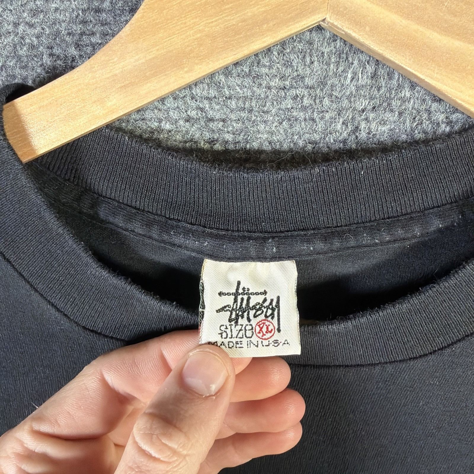 Stussy Vintage Stussy Shirt XL Black 90s Stusabaker Champion Size US XL / EU 56 / 4 - 4 Thumbnail