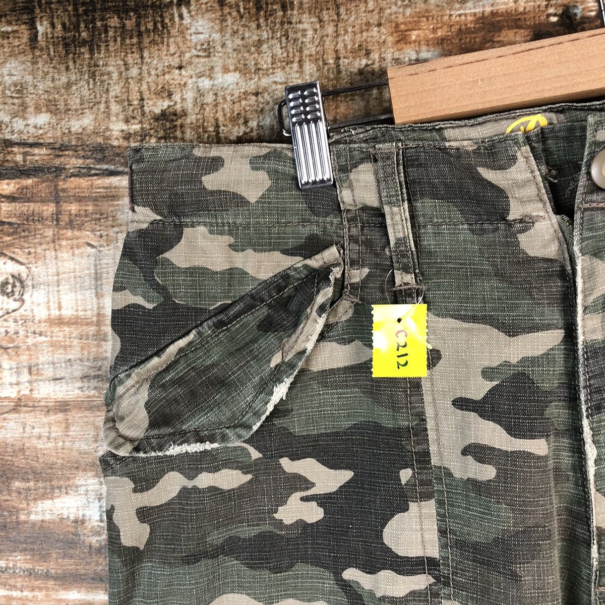 Japanese Brand DL Rush Hour Camo Green Cargo Multipocket Pants #C212 Size US 34 / EU 50 - 7 Thumbnail