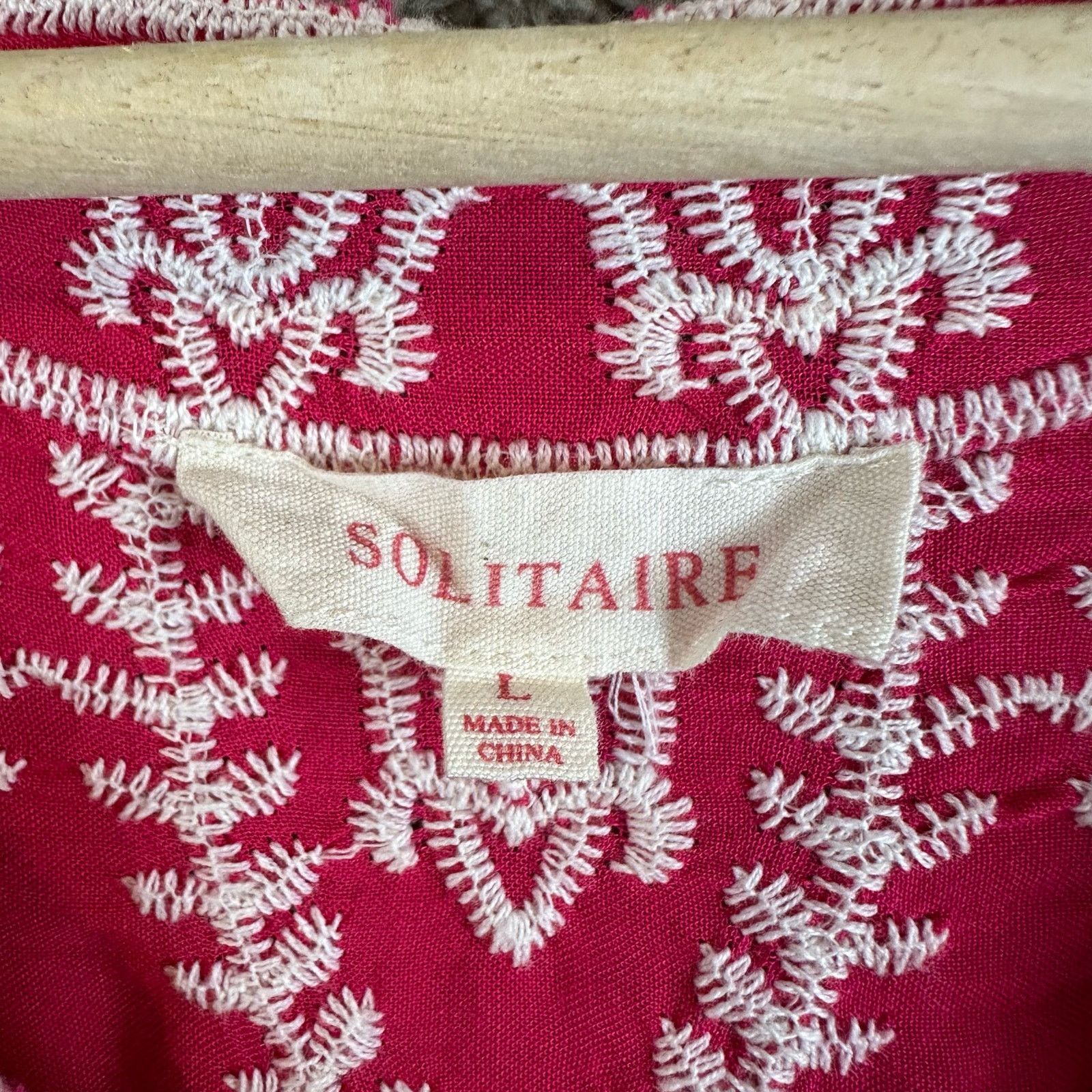 Other Solitaire Pink White Embroidered Blouse Top Sleeveless L Size L / US 10 / IT 46 - 6 Thumbnail