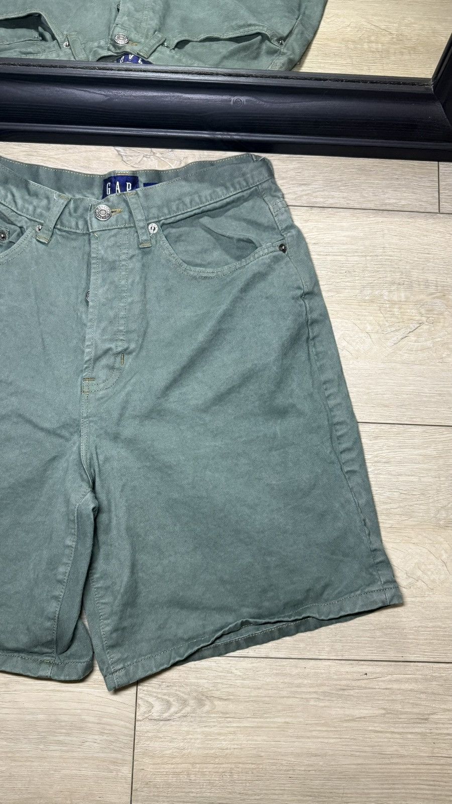 Gap Y2K 2000s Green Gap Stone Wash Relaxed Fit Jean Short Jorts Size 28" / US 6 / IT 42 - 3 Thumbnail