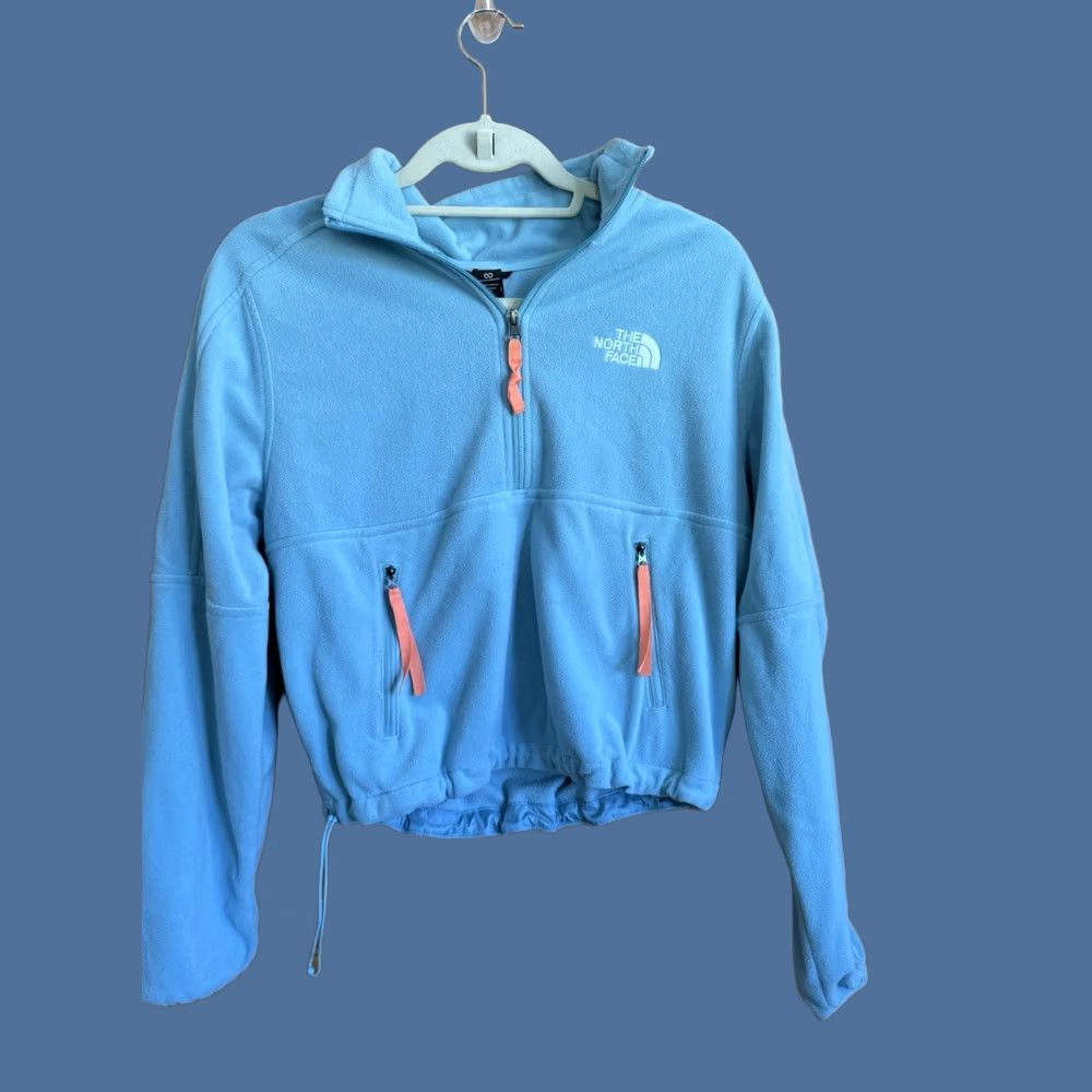 The North Face VINTAGE The North Face Blue Polartec Boxy Half Zip Fleece Small S Women's Jacket Size S / US 4 / IT 40 - 1 Thumbnail