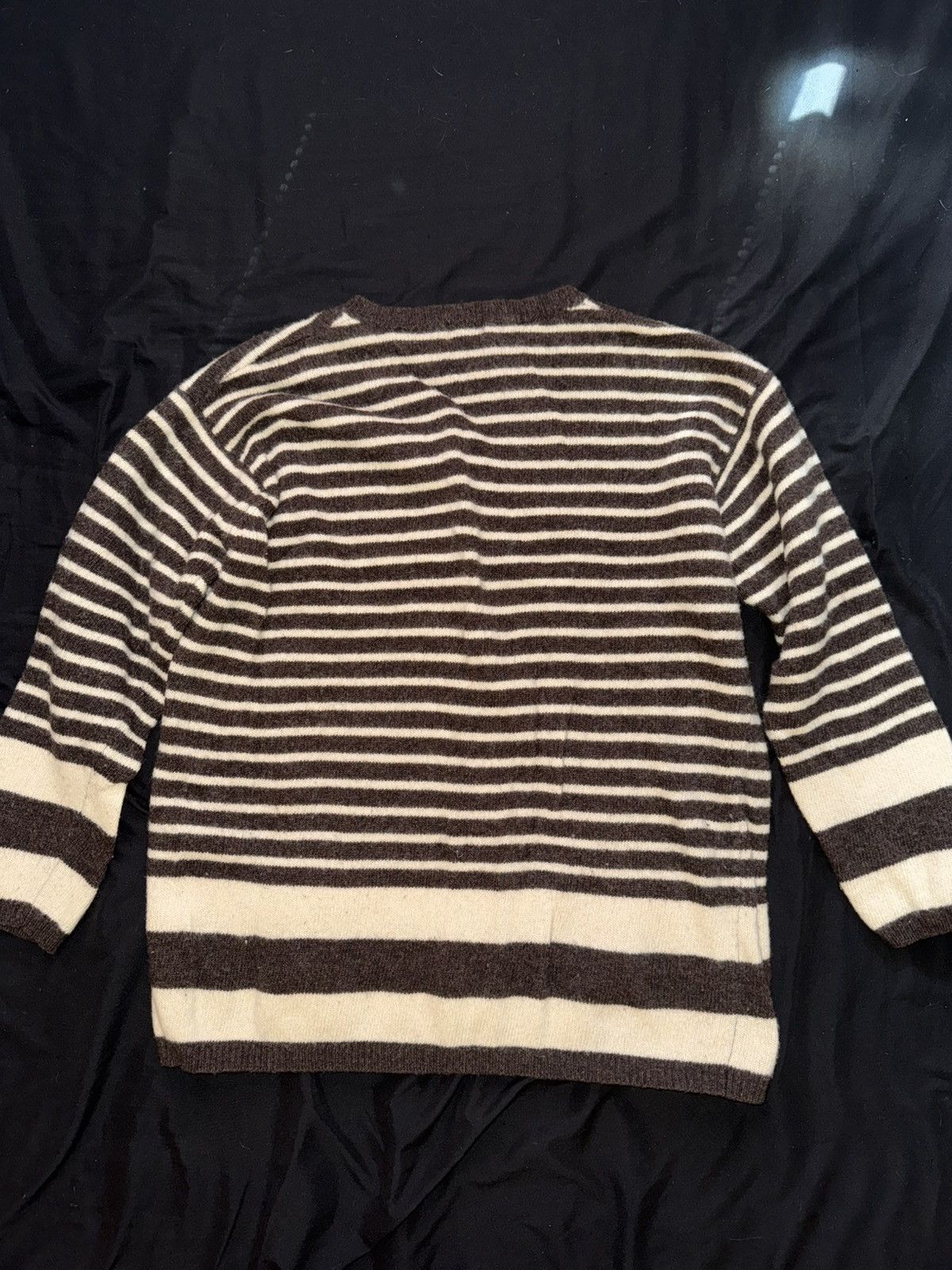 Other Brown/Beige-cream stripped wool sweater vintage Size L / US 10 / IT 46 - 4 Thumbnail