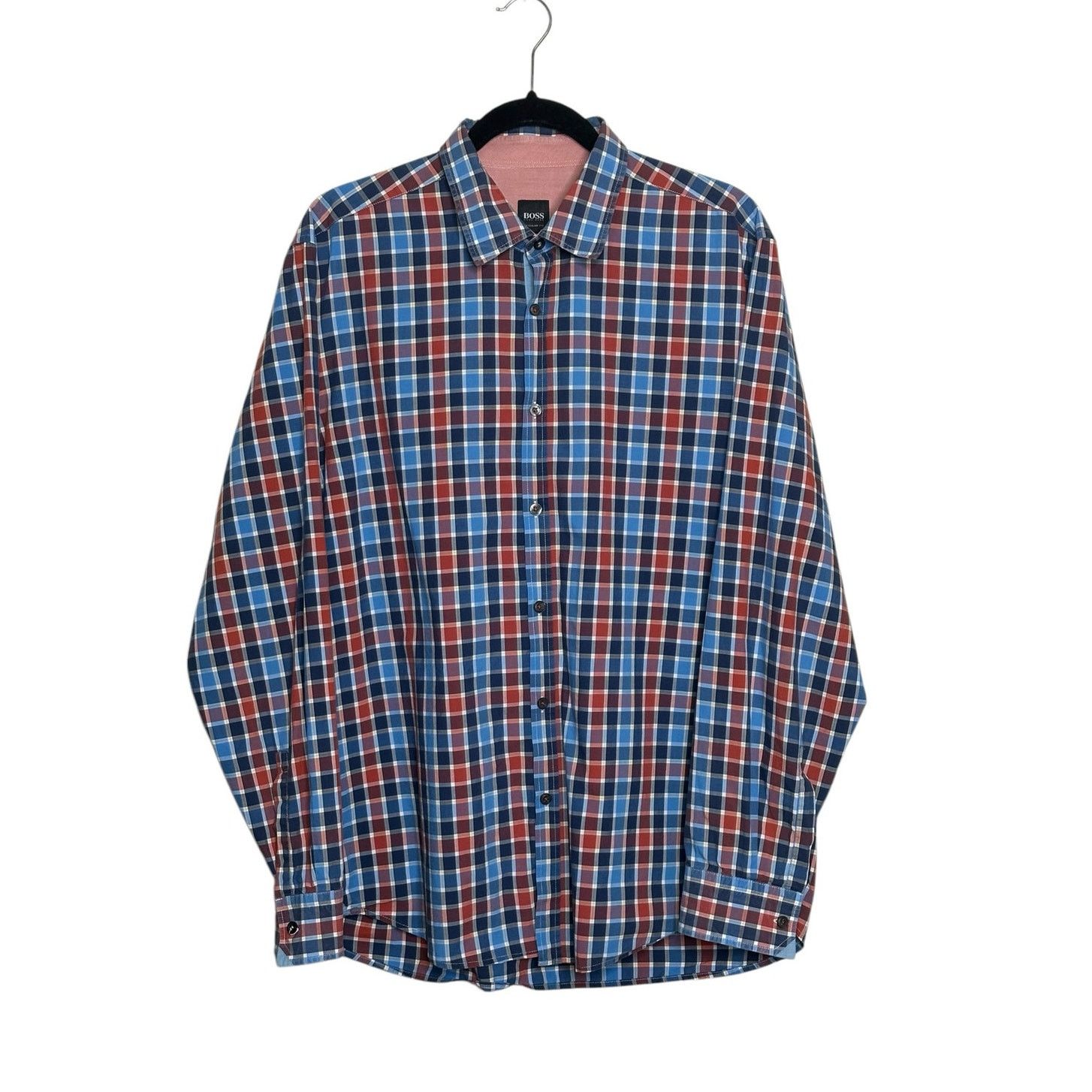 Hugo Boss Hugo Boss Blue Red Check Long Sleeves Casual Shirt size XL Size US XL / EU 56 / 4 - 8 Thumbnail