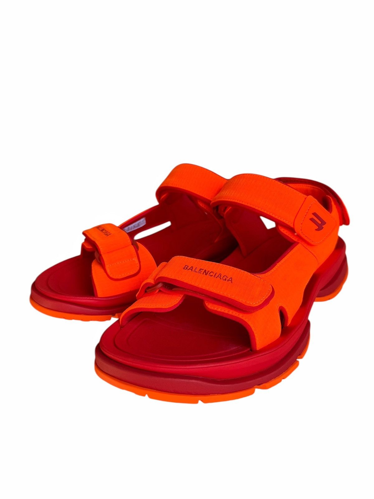 Balenciaga Tourist Orange Red Strapped Sandals Size US 13 / EU 46 - 1 Thumbnail