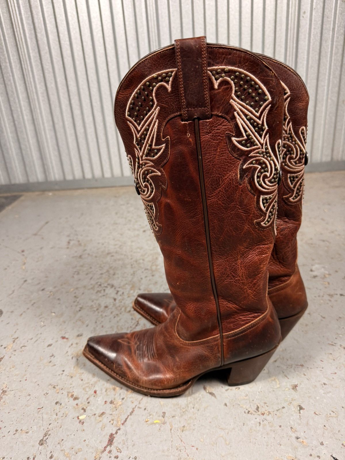Justin Boots Vintage 80s Cheyenne Justin Floral Cowboy Boots Size US 10 / IT 40 - 2 Thumbnail