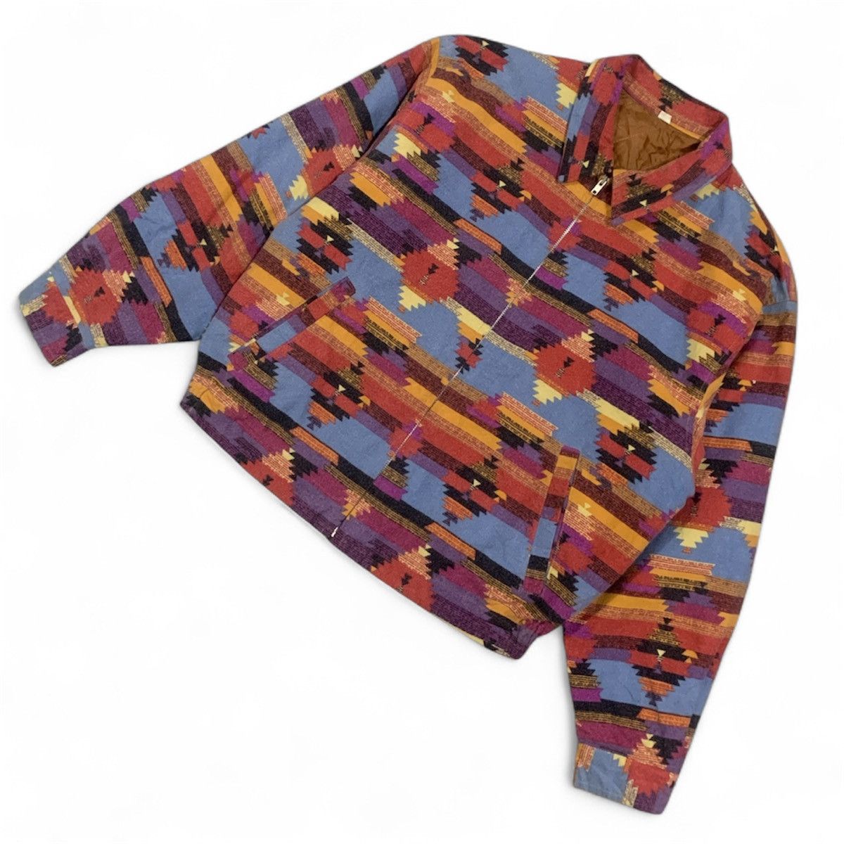 Japanese Brand Vtg Southwestern Aztec Print Quilted Blanket acket Size US M / EU 48-50 / 2 - 4 Thumbnail
