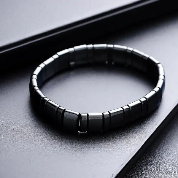 Jewelry Black Men's Magnetic Hematite Link Bracelet, Sleek Style Size ONE SIZE - 3 Thumbnail