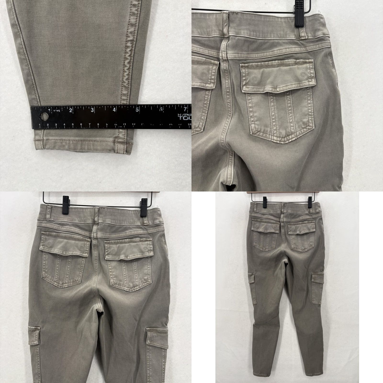 Spanx Spanx Perfect Stretch Twill Ankle Cargo Pants Womens Large Sage Green Pull On Pants Size 36" / US 14 / IT 50 - 9 Thumbnail