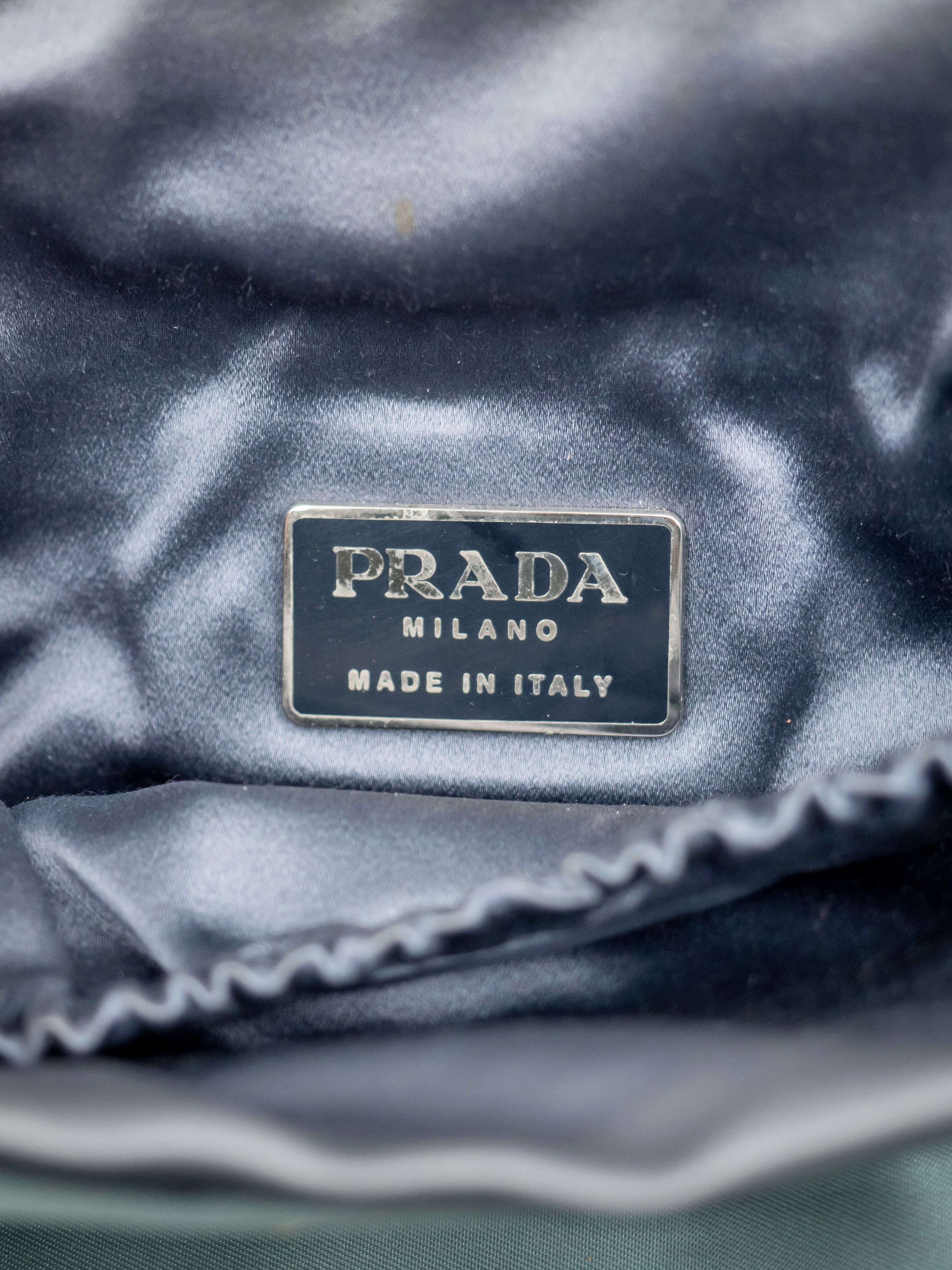 Prada Prada Green and Grey Vintage 1990s 2-tone Nylon Bag Size ONE SIZE - 4 Thumbnail