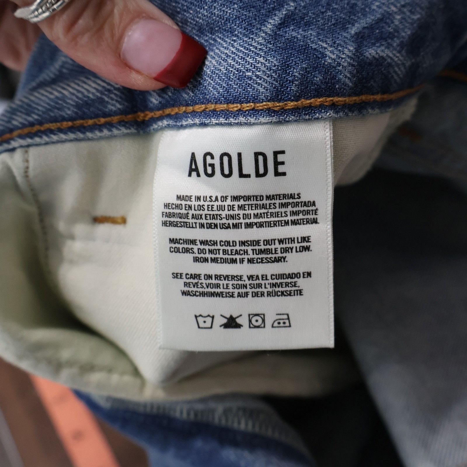 Agolde AGOLDE Ellis Trouser Wide Leg Denim Jeans Womens 28 Pleated Size 28" / US 6 / IT 42 - 7 Thumbnail
