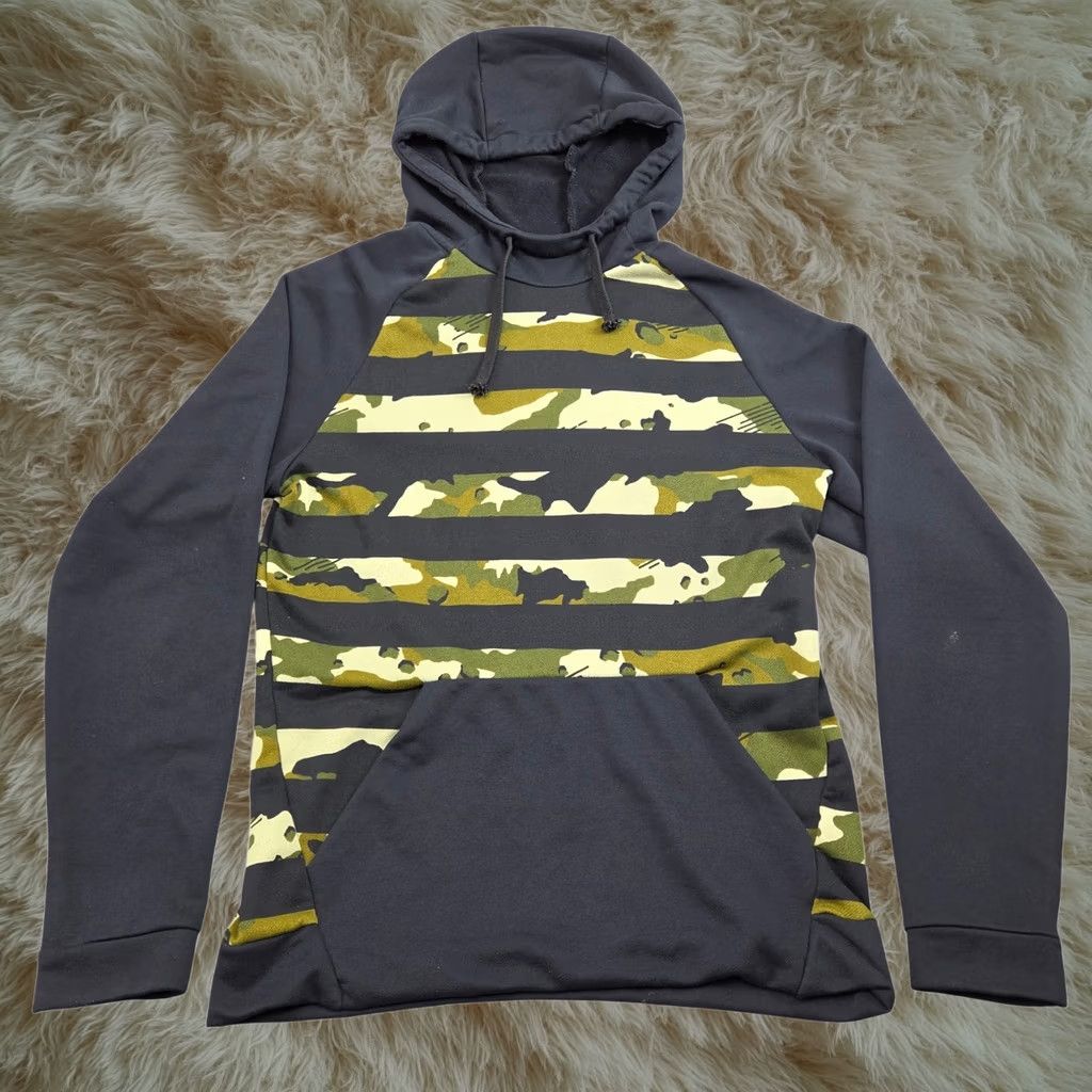 Nike Hoodie Mens Small Black Camo Stripe Dri-Fit Pullover Athletic Sweatshirt, Men's