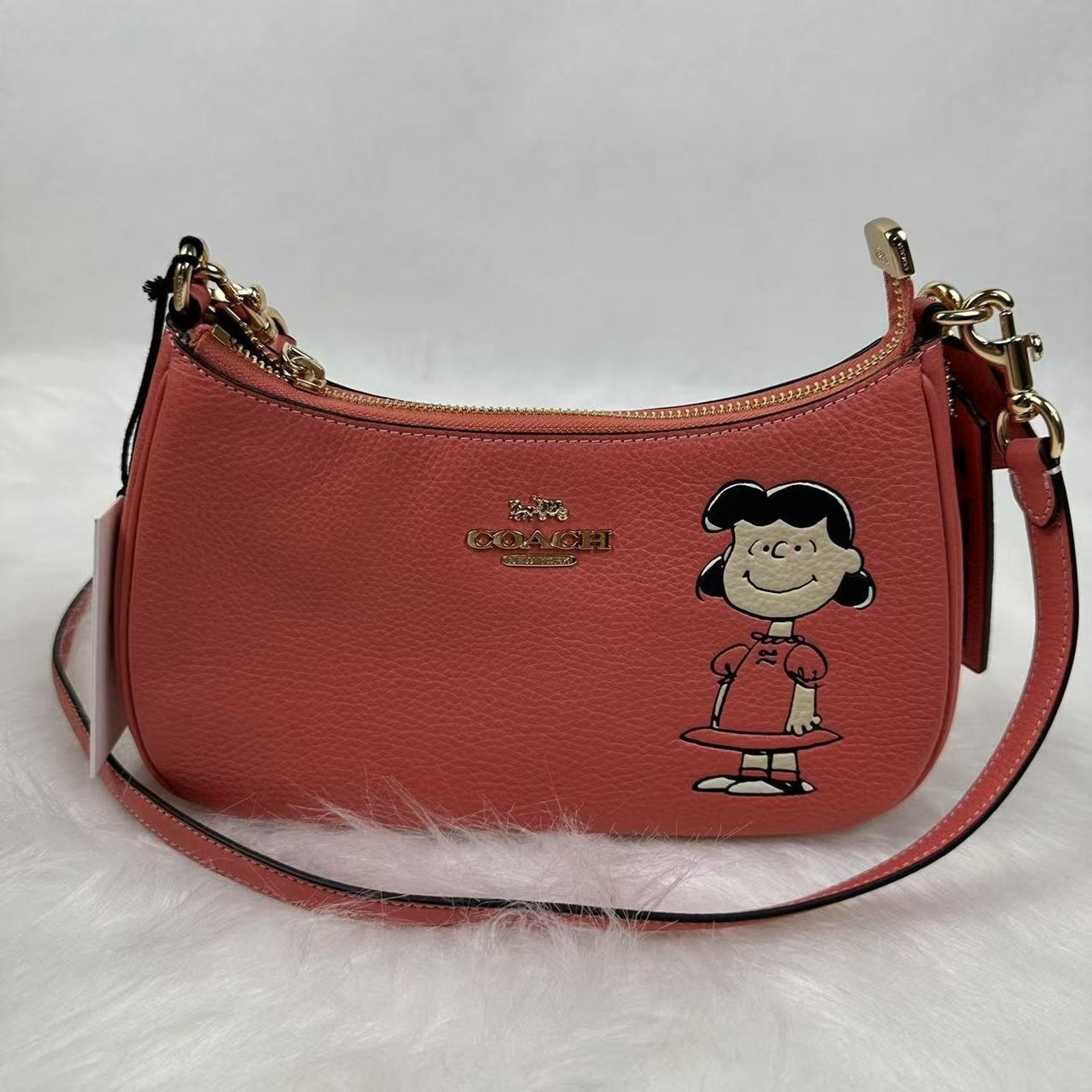 Coach Coach X Peanuts Teri Shoulder Bag Lucy Leather/Bright Coral Size ONE SIZE - 2 Thumbnail