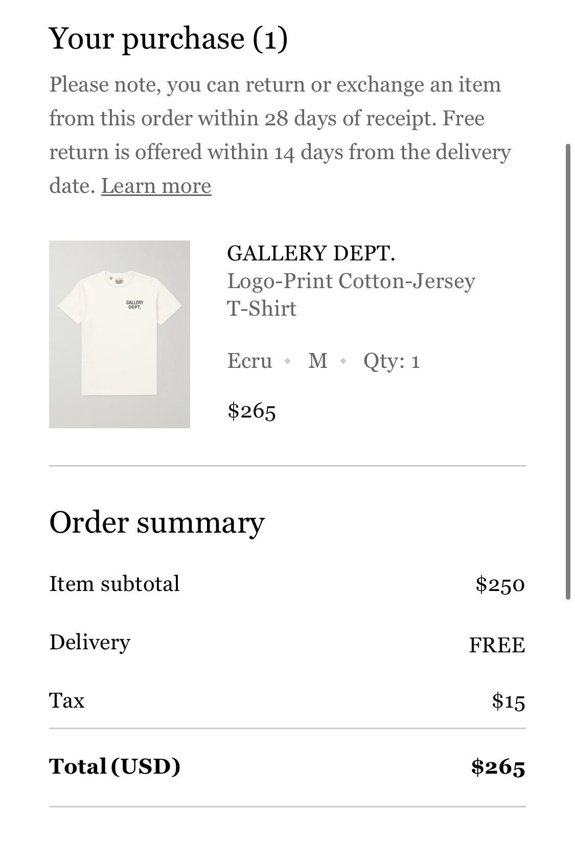 Gallery Dept. Gallery Dept. Souvenir T-Shirt Beige (M) Size US M / EU 48-50 / 2 - 10 Thumbnail