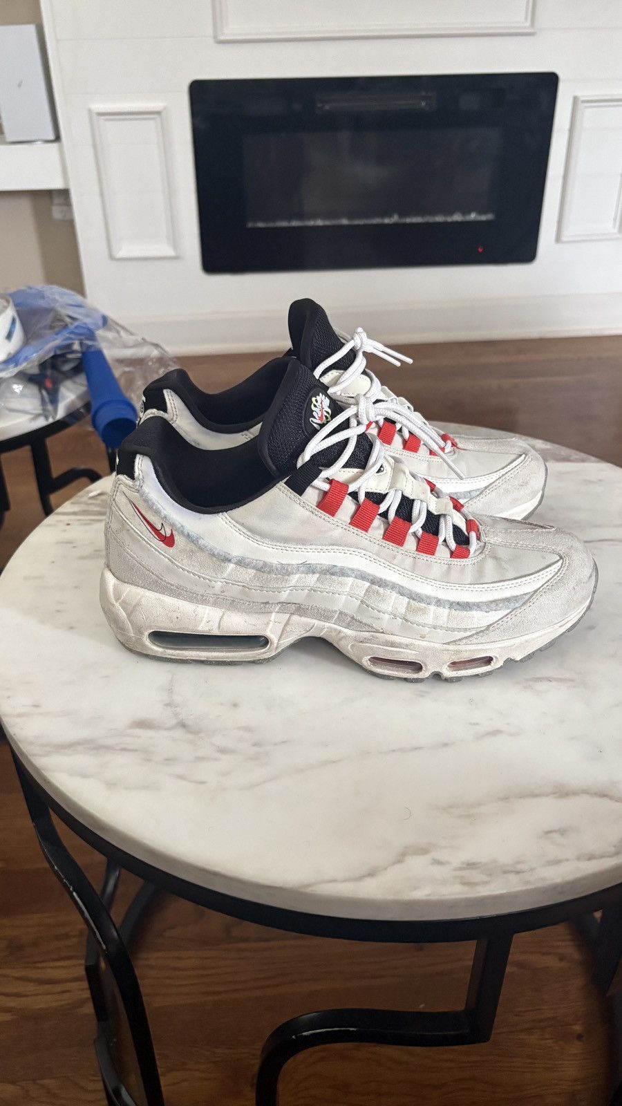 Nike Nike Air Max 95 Light Bone Habanero Red Size US 8.5 / EU 41-42 - 2 Thumbnail