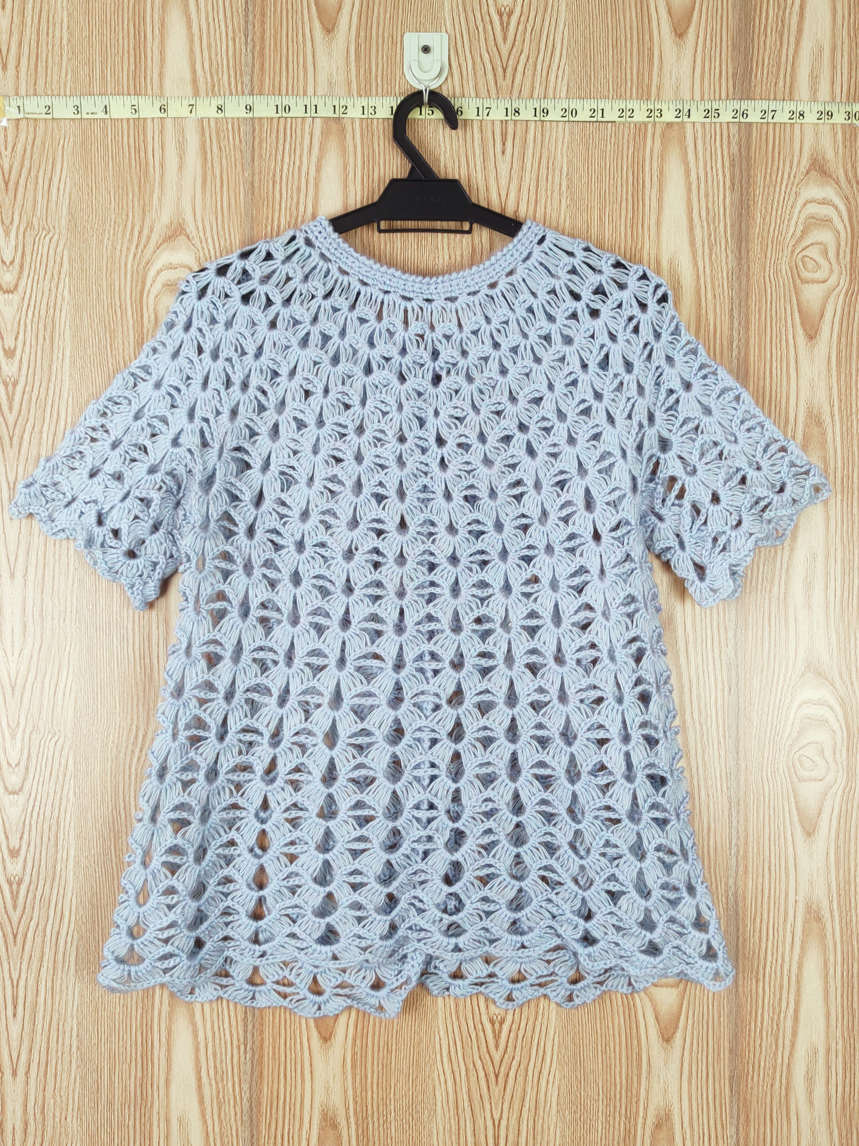 Japanese Brand Japan vintage Crochet Mesh Net Knitwear Button Ups #W678 Size S / US 4 / IT 40 - 7 Thumbnail