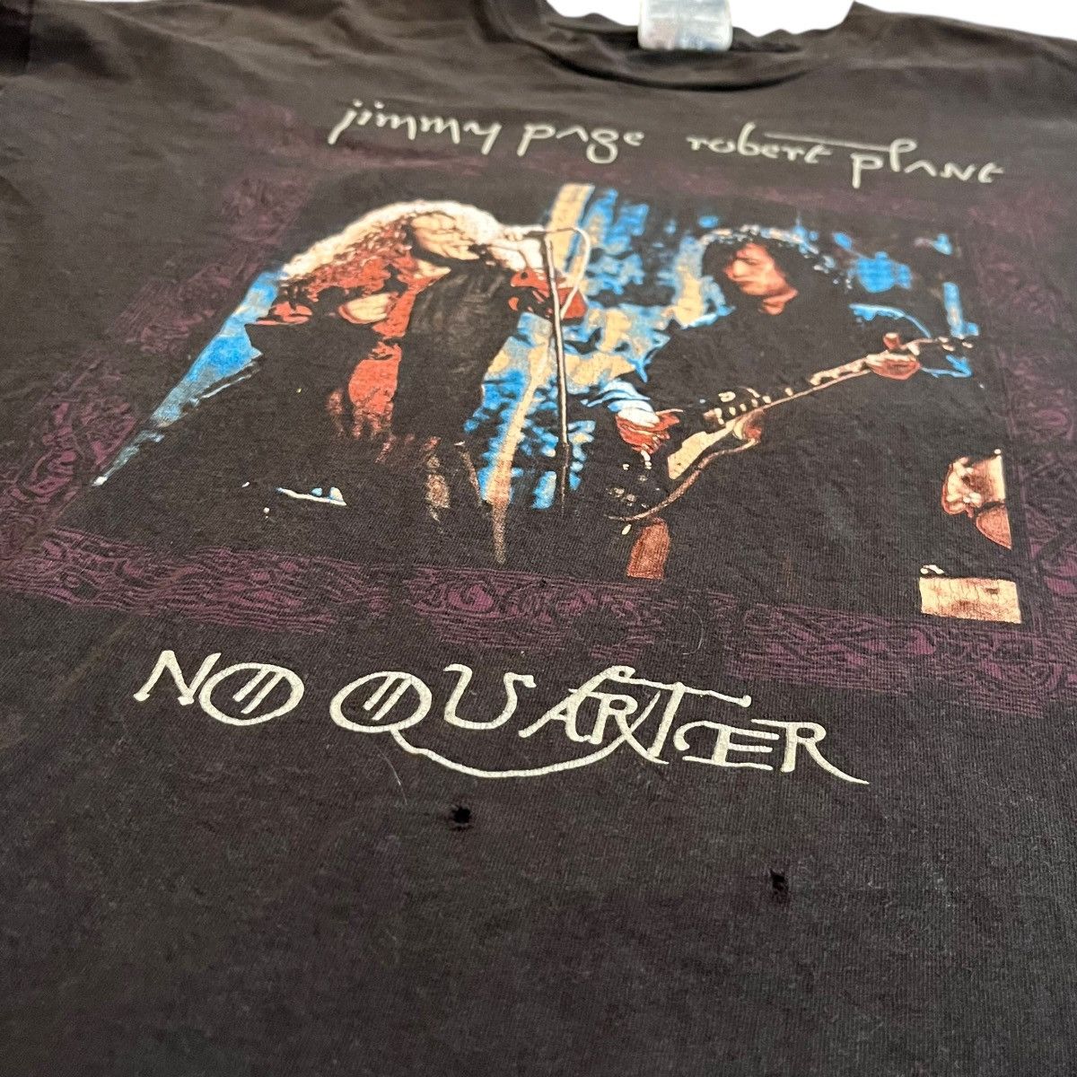 Band Tees × Led Zeppelin × Vintage VINTAGE 1995 Robert Plant Jimmy Page No Quarter T Shirt Size US XL / EU 56 / 4 - 3 Thumbnail