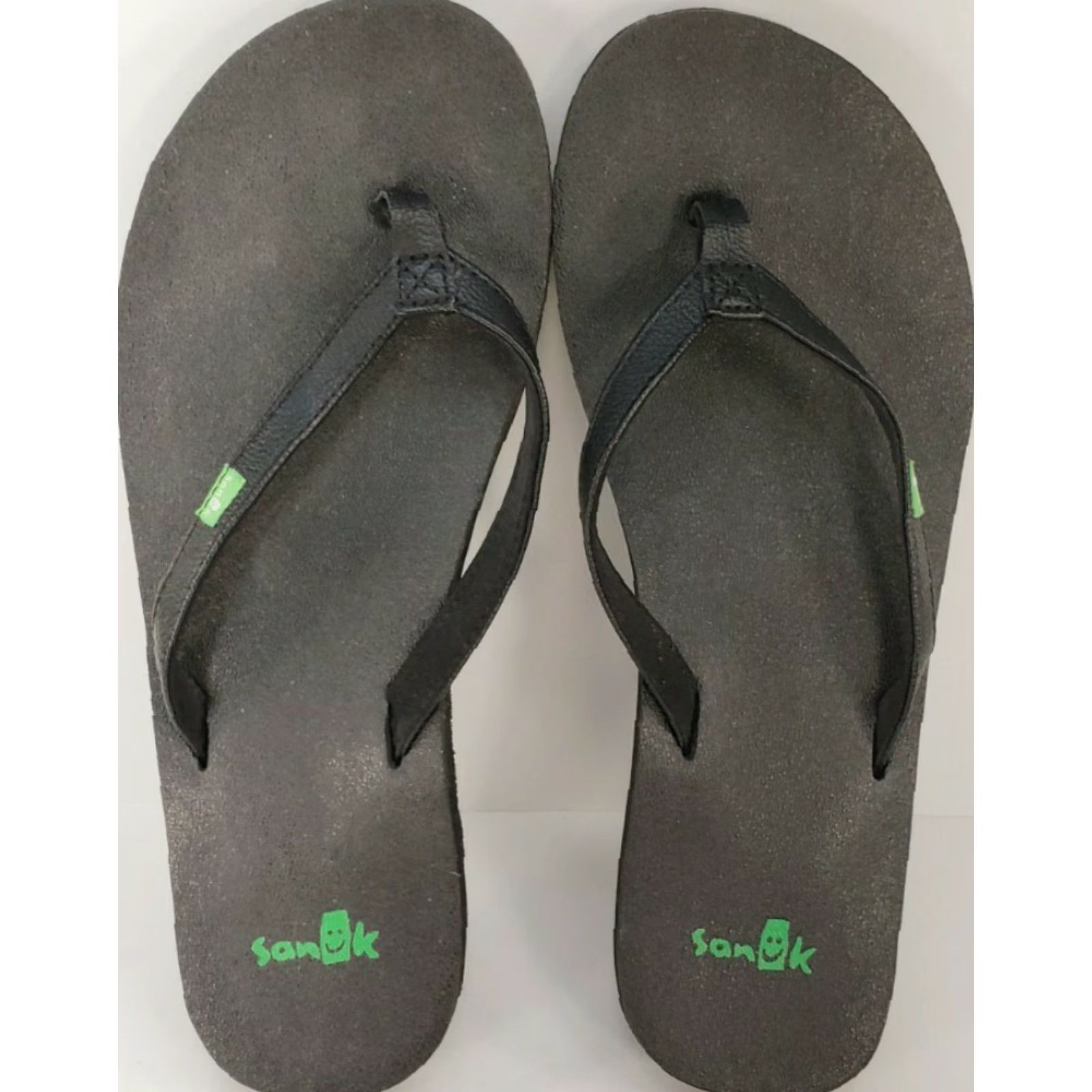 Sanuk Sanuk Yoga Joy Women’s 7 Flip Flop Sandals Toe Post Black SWS10275, Deep Teal, Cushioned, Flat, Slip On, Faux Leather Upper, M Width, Sandal, Like New Size US 7 / IT 37 - 7 Thumbnail