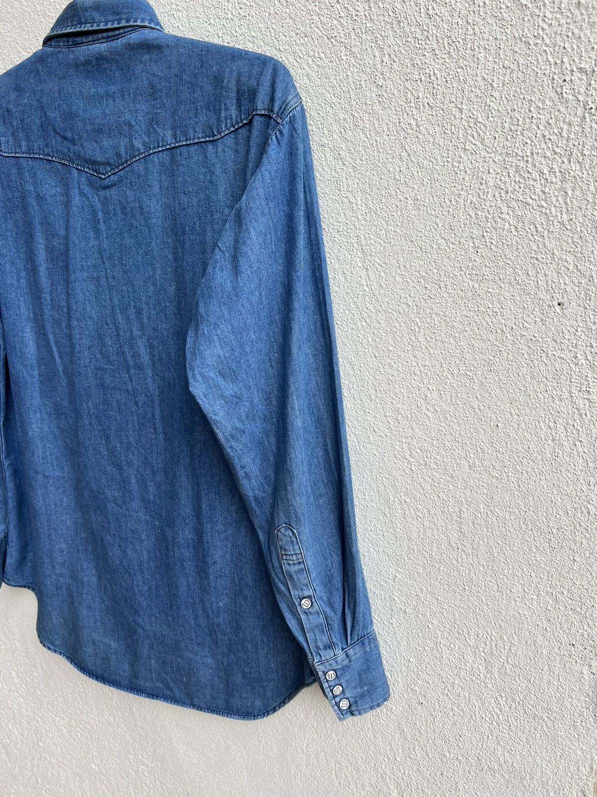 Vintage Vintage 90s Wrangler Blue Bell Lot 27MW Western Denim Shirt Size US M / EU 48-50 / 2 - 16 Thumbnail