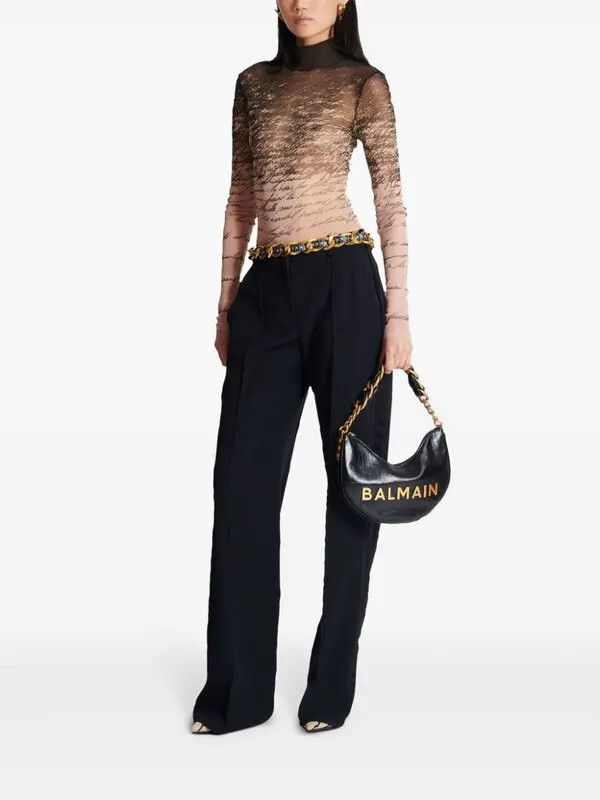 Balmain o1s1wg111225 Size:OS/1945 Soft Moon Shoulder Bag in Black Size ONE SIZE - 5 Thumbnail