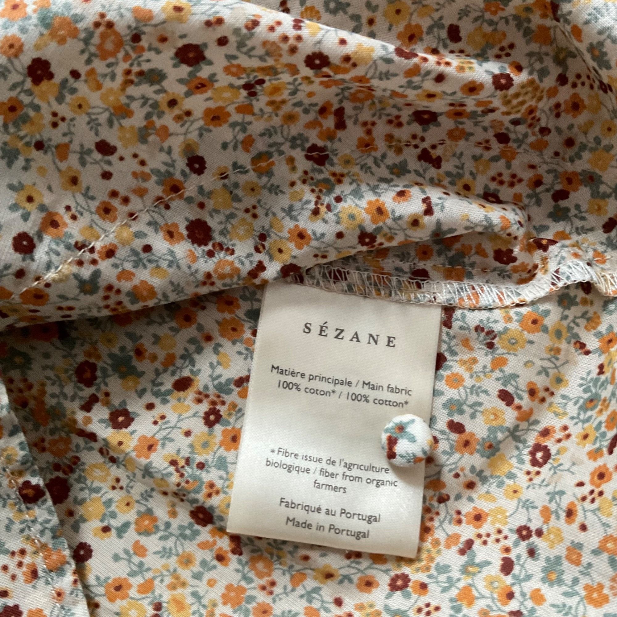 Sezane NWT sezane EMMY BLOUSE Beige flowers cotton floral SZ 4 bust Size S / US 4 / IT 40 - 6 Thumbnail