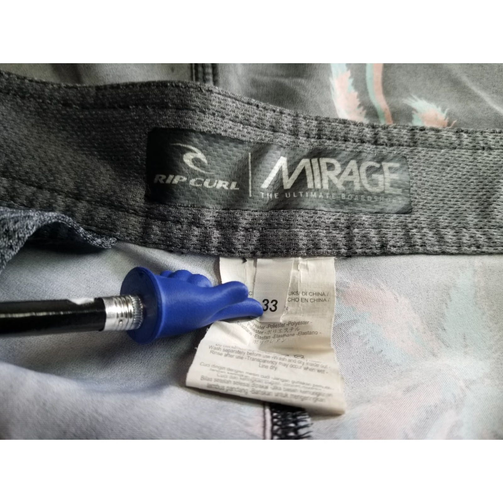 Rip Curl Rip Curl Mirage Gray Palm Print Board Shorts Men's Size 33 Quick Dry Lace Up Closure Pockets Size US 33 - 7 Thumbnail