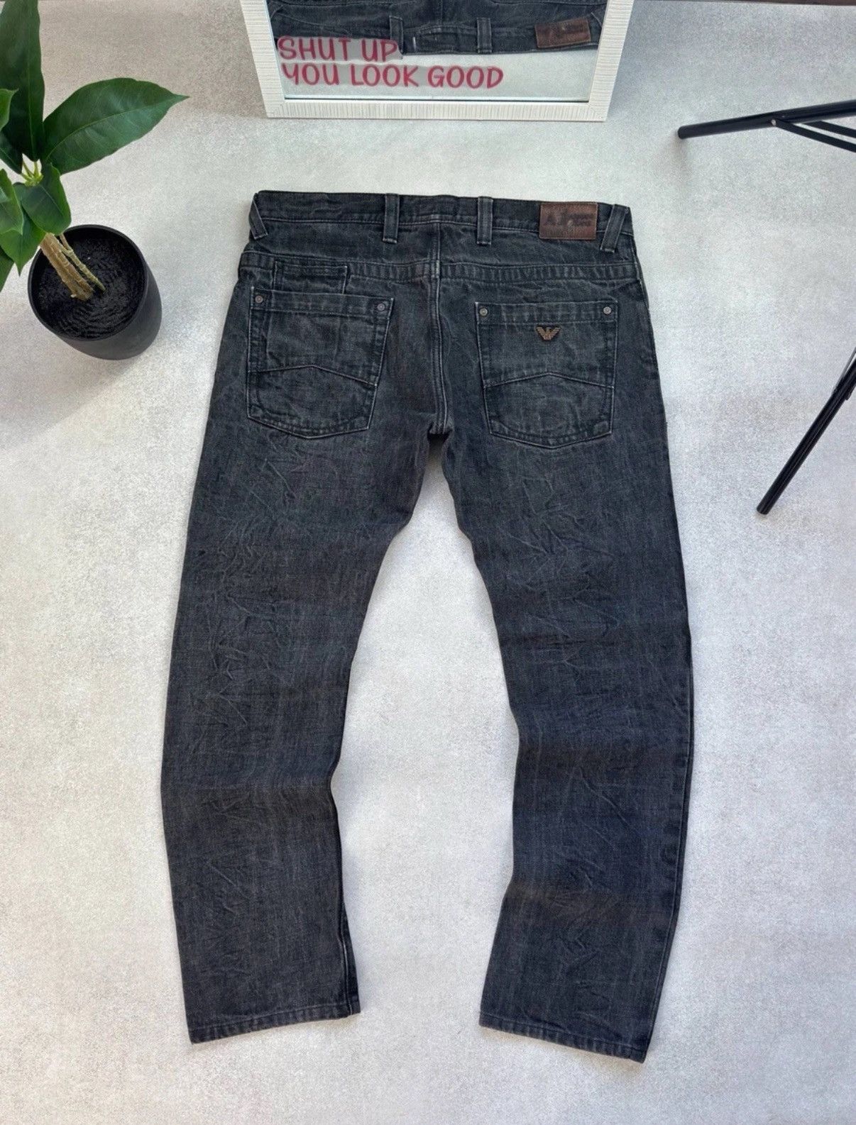 Armani Armani Jeans Vintage Metal Logo Y2K Jeans Gray Pants Men’s Size US 36 / EU 52 - 1 Thumbnail