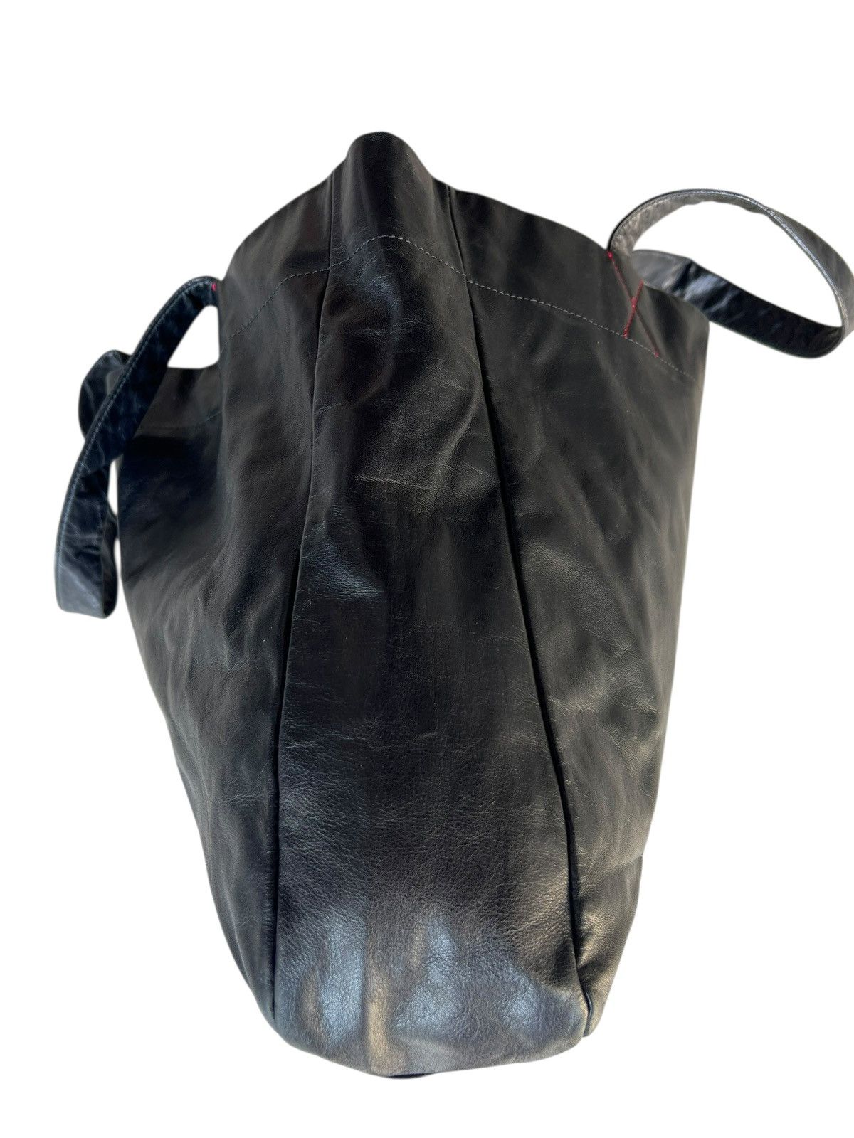 Leather B. Stuff Japan Patina Black Leather Tote Bag Size ONE SIZE - 12 Thumbnail