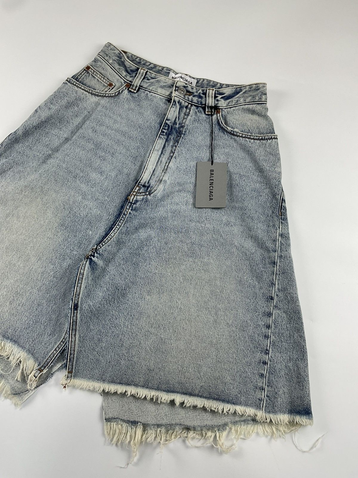 Balenciaga Balenciaga Pull-Up Denim Skirt Size 26" / US 2 / IT 38 - 4 Thumbnail