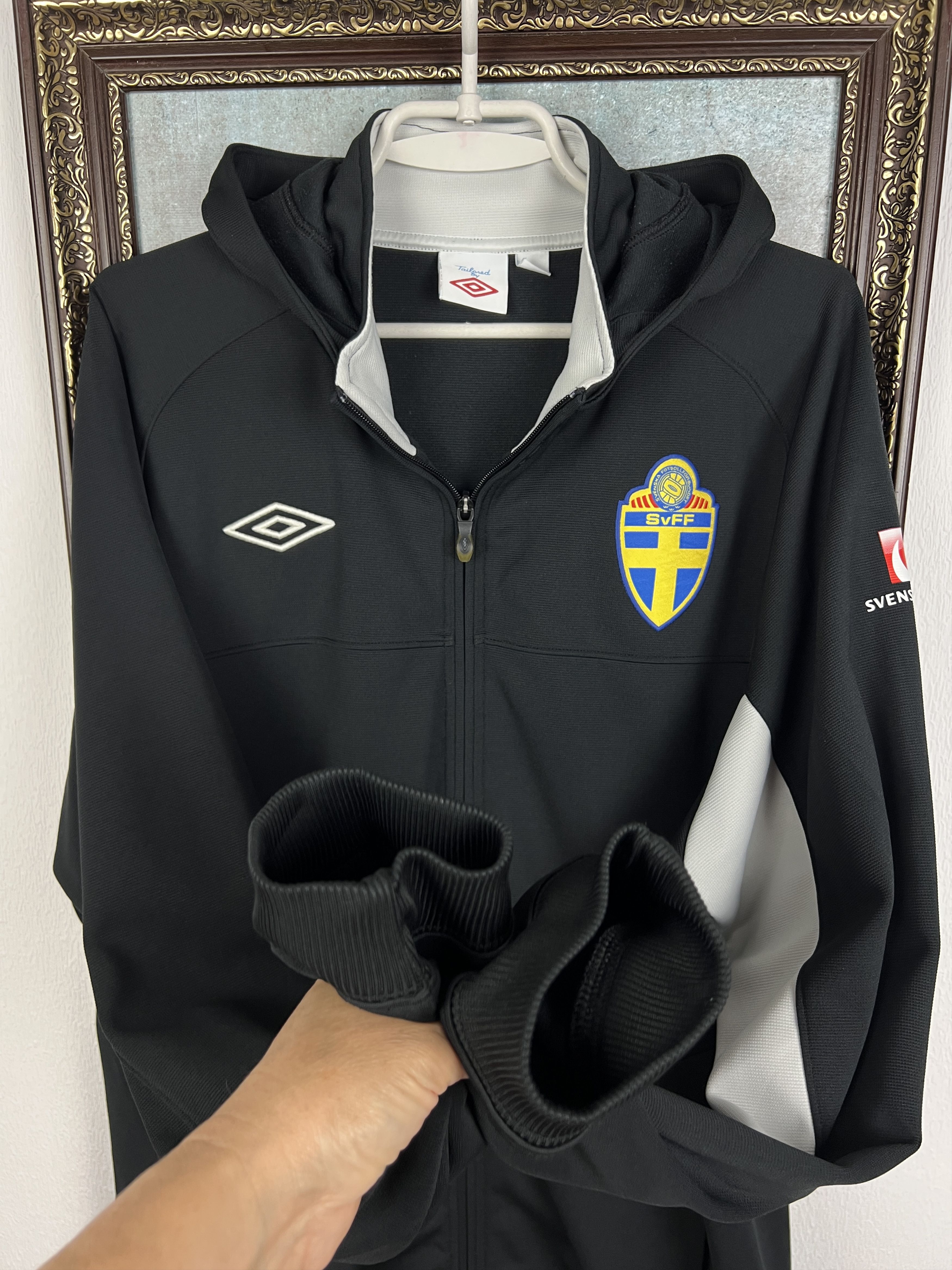 Umbro Vintage Sweden Football Train Jacket Soccer Track Top Hooded Size US XXL / EU 58 / 5 - 7 Thumbnail