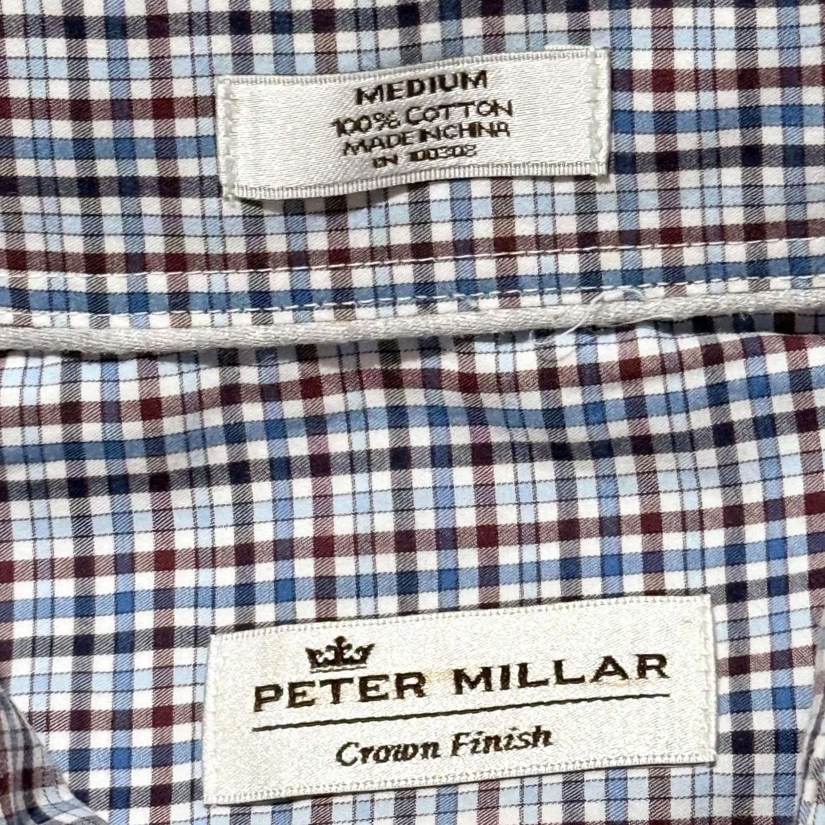 Peter Millar Peter Millar Crown Finish Shirt Men Blue Maroon Plaid Button-Up Medium Size US M / EU 48-50 / 2 - 7 Thumbnail