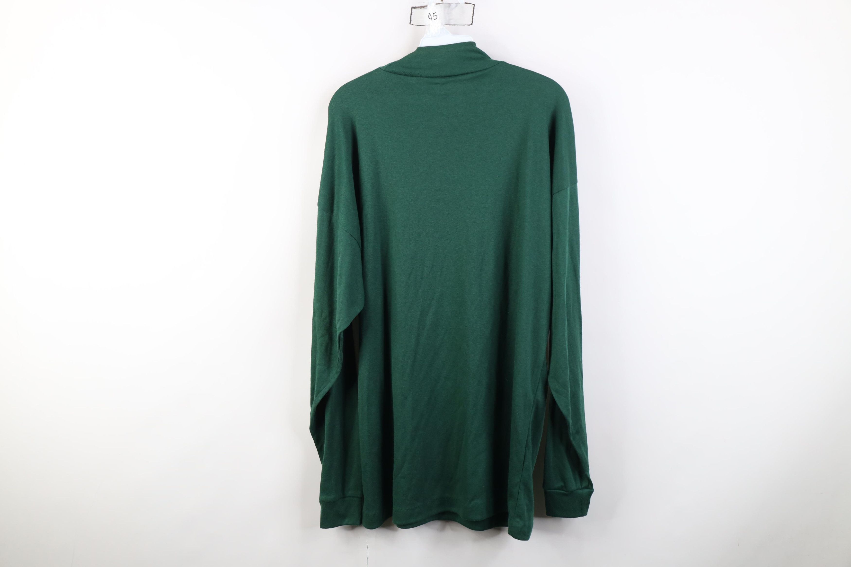 Vintage Deadstock Vintage 90s Streetwear Mock Neck T-Shirt Green USA Size US XL / EU 56 / 4 - 9 Thumbnail