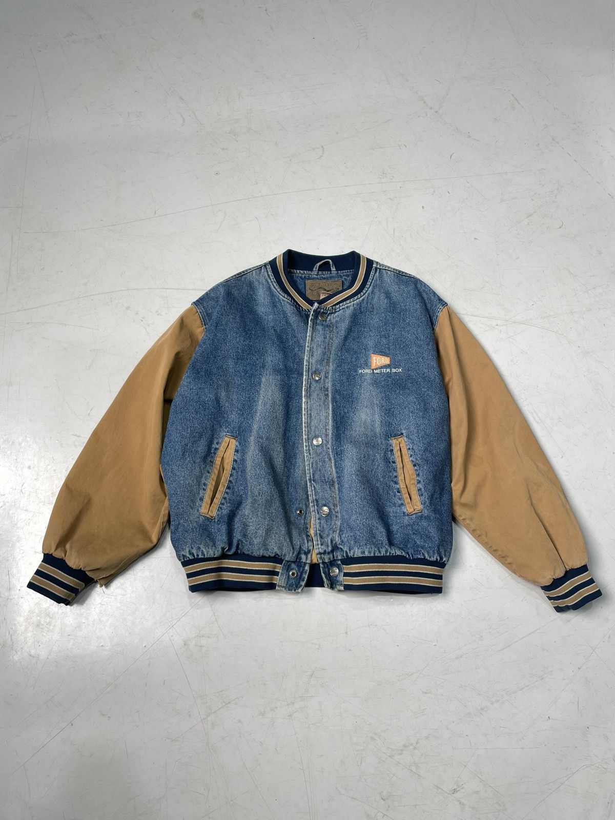 Carhartt × Vintage 90s denim varsity jacket Size US M / EU 48-50 / 2 - 1 Thumbnail