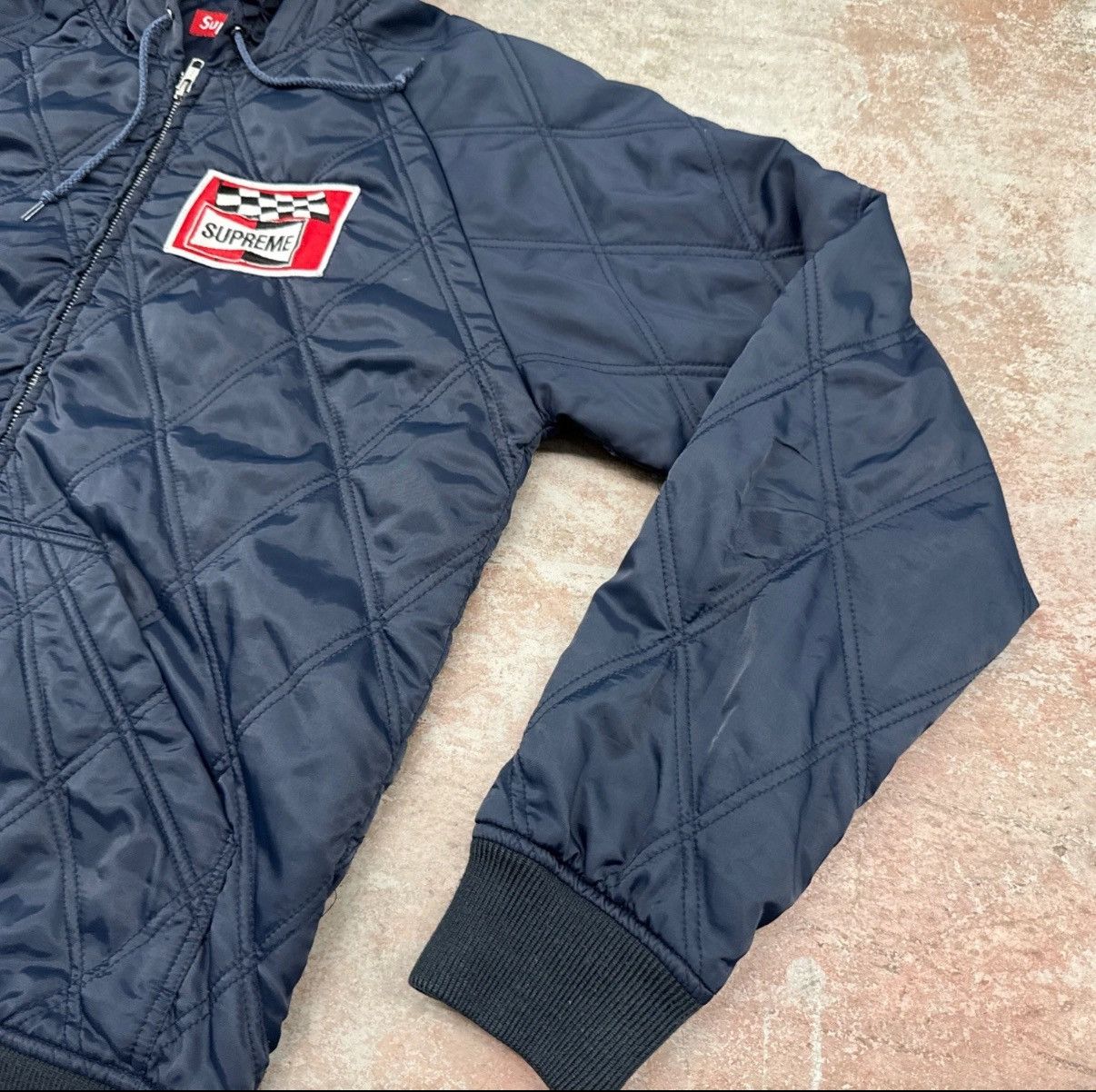 Supreme Supreme Quilted Hooded Jacket Blue M SS13 Checkered Flag OG Size US M / EU 48-50 / 2 - 4 Thumbnail