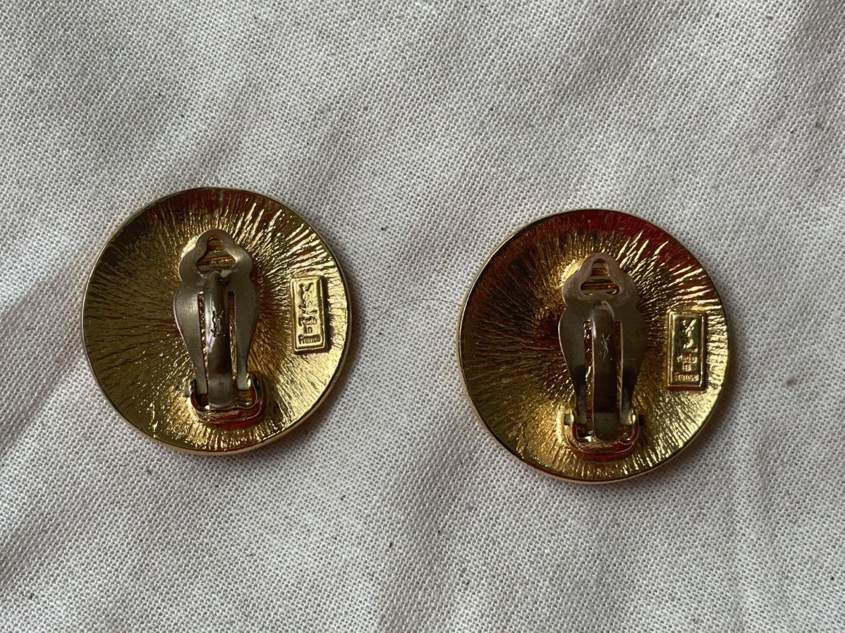 Yves Saint Laurent YSL MONOGRAM LOGO EARRINGS Size ONE SIZE - 5 Thumbnail