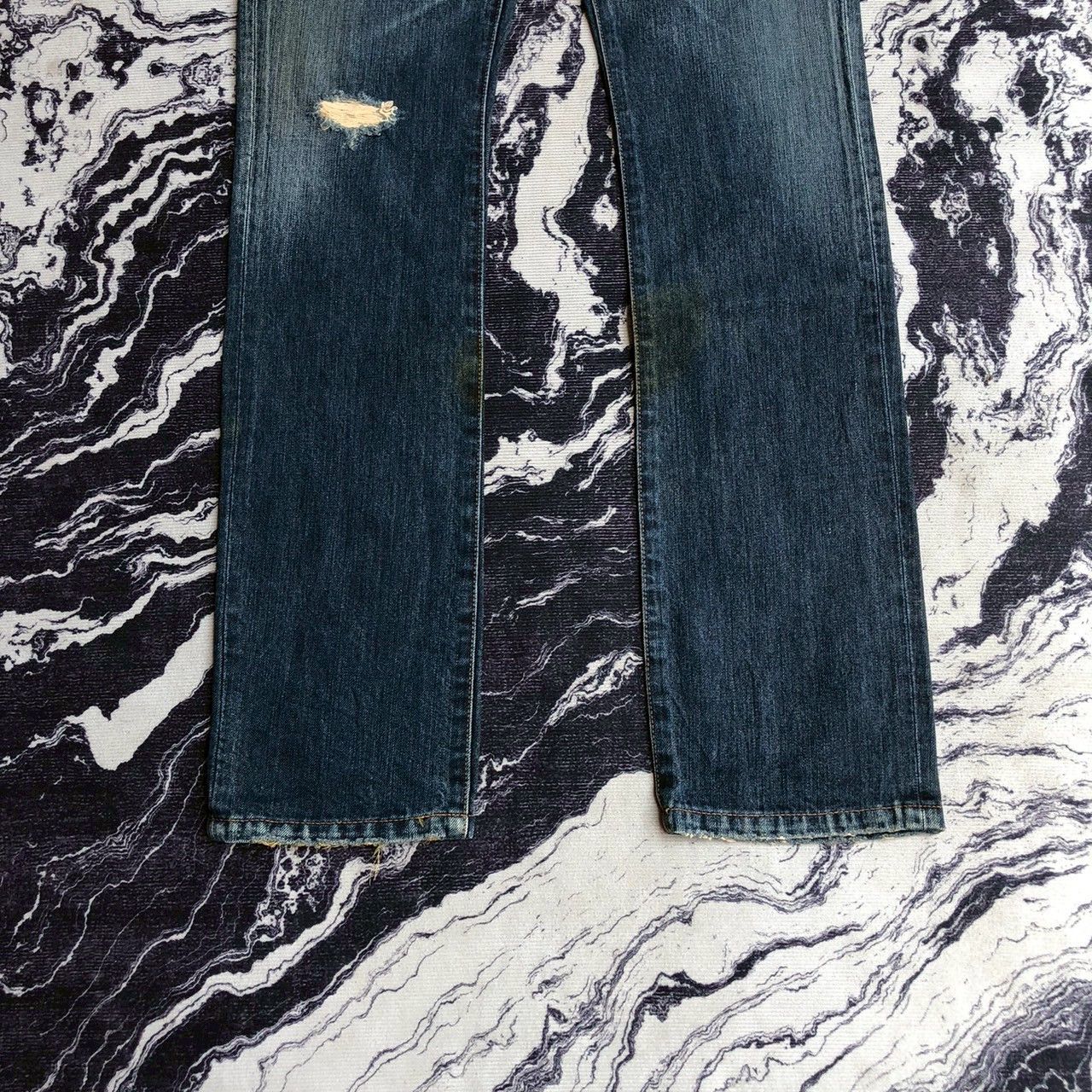 Mastermind Japan Vintage Mastermind JAPAN Distressed Gold Thread Denim Size US 37 - 3 Thumbnail