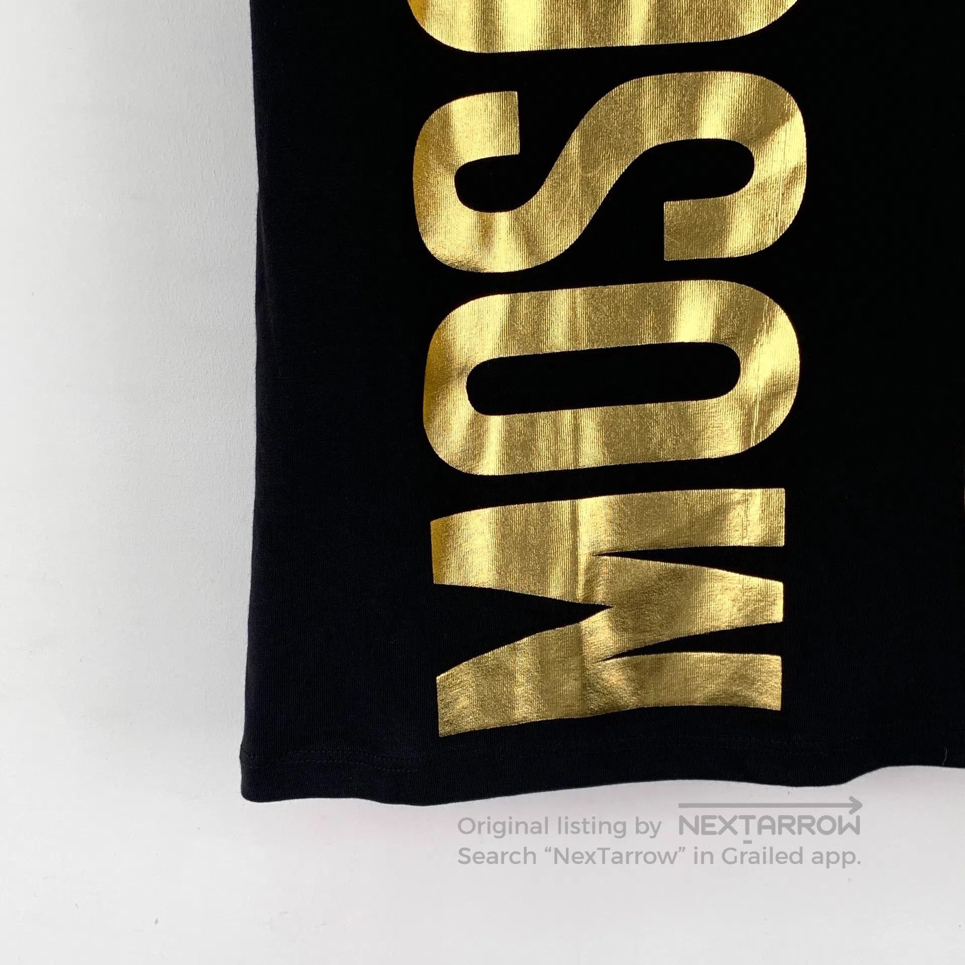 Moschino Moschino Black logo letter gold-embossed printed cotton ro Size S / US 4 / IT 40 - 5 Thumbnail