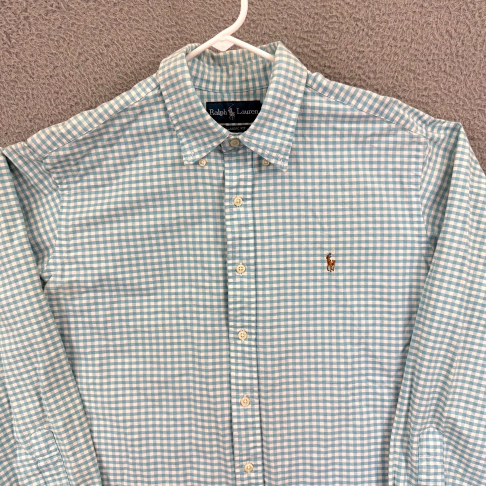 Polo Ralph Lauren Polo Ralph Lauren Shirt Mens Large Blue Classic Fit Button Check Pony Preppy Size US L / EU 52-54 / 3 - 3 Thumbnail