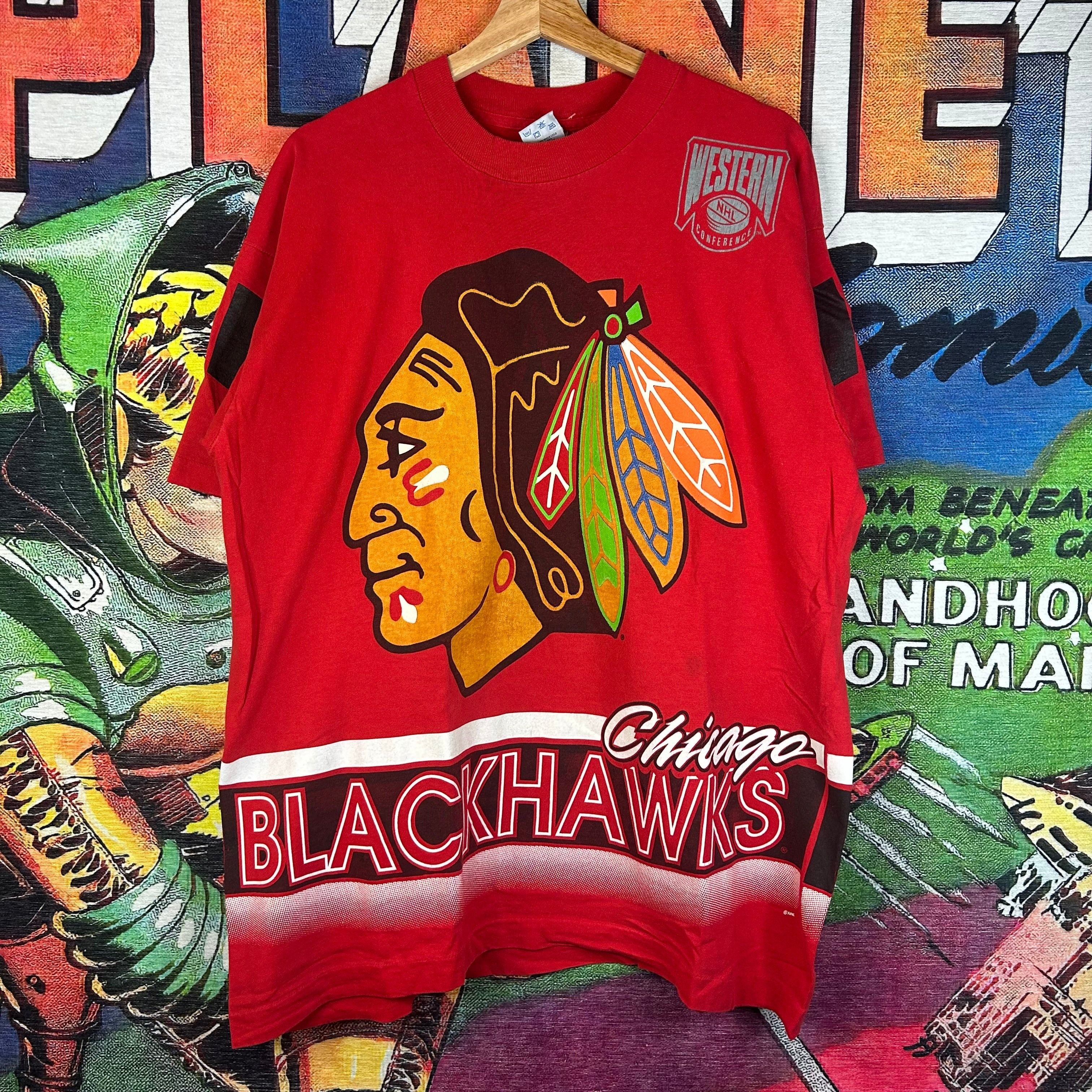 Vintage Vintage 90s Chicago Blackhawks Tee Size Large Size US L / EU 52-54 / 3 - 1 Thumbnail