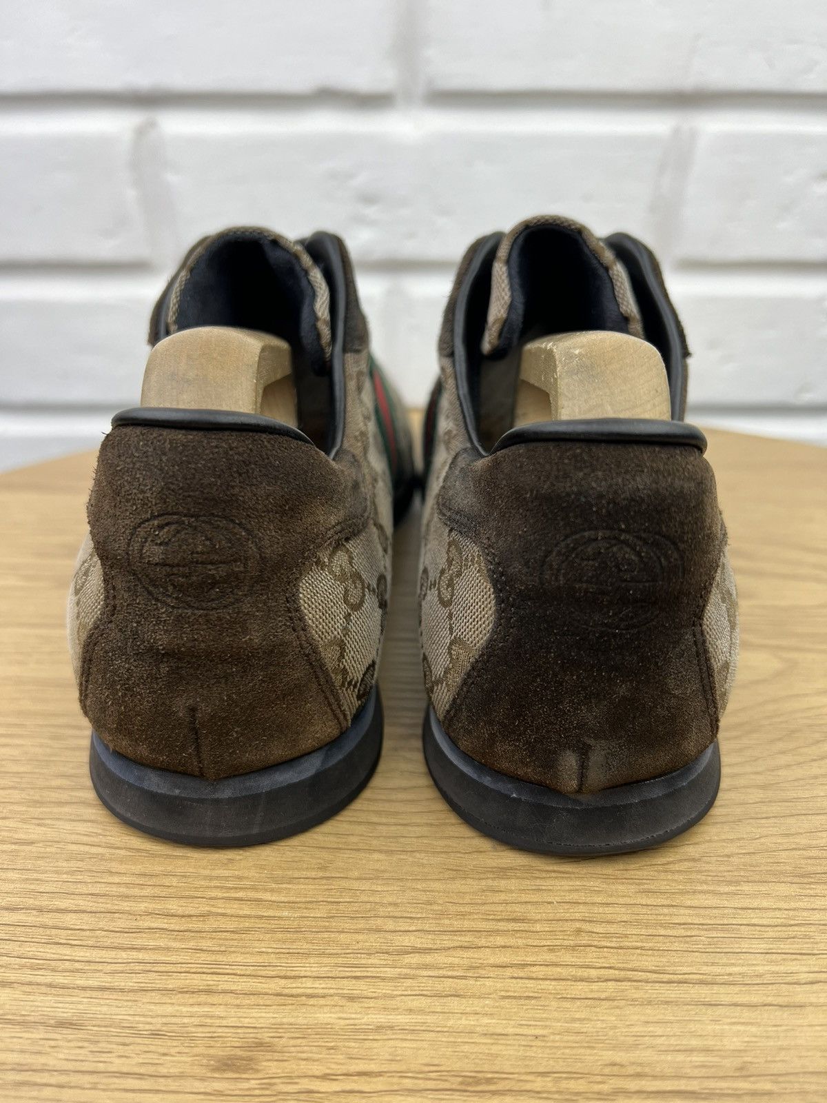 Gucci GUCCI Sneakers Low Top Shoes GG Monogram Web Stripe Beige Size US 9.5 / EU 42-43 - 6 Thumbnail