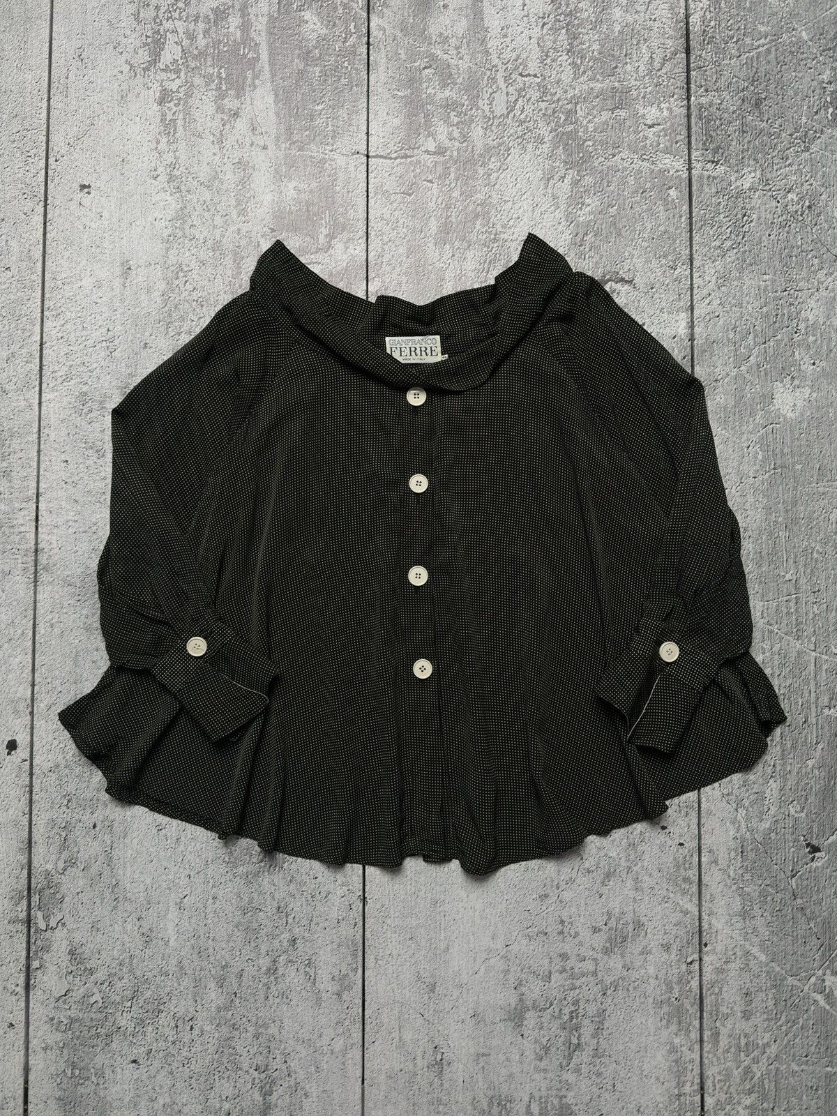 Gianfranco Ferre Rare 80s Gianfranco Ferre Dei Mattioli Silk Polka Dot Blouse Size L / US 10 / IT 46 - 1 Thumbnail