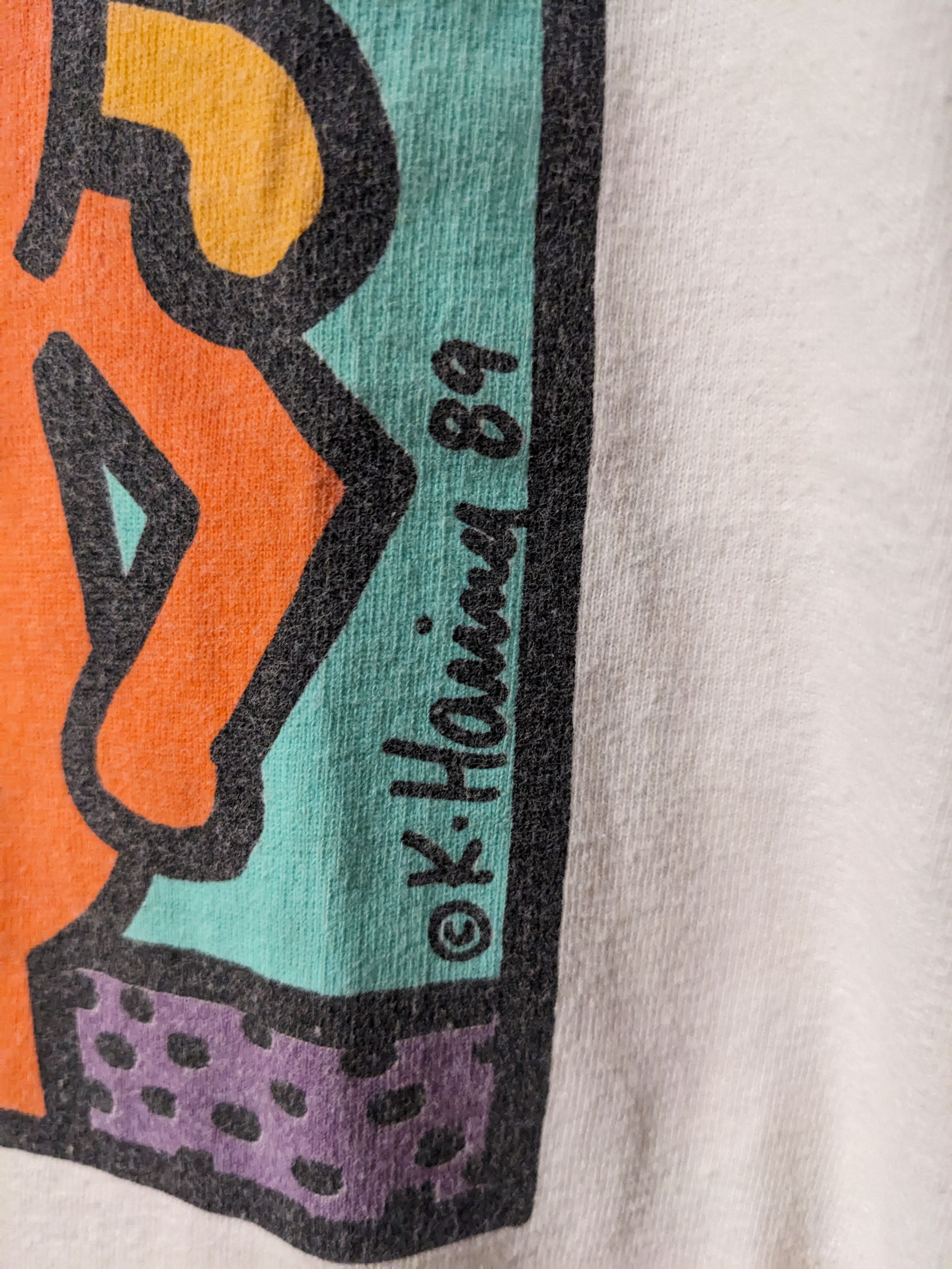 Keith Haring × Vintage Vintage 1989 Keith Haring Best Buddies ORIGINAL XL T-Shirt Size US XL / EU 56 / 4 - 3 Thumbnail