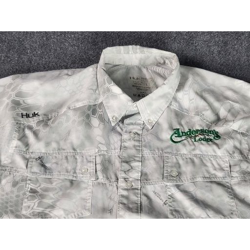 Other Huk Performance Button Up Shirt Men Sz L Andersons Lodge Fis Size US L / EU 52-54 / 3 - 3 Thumbnail