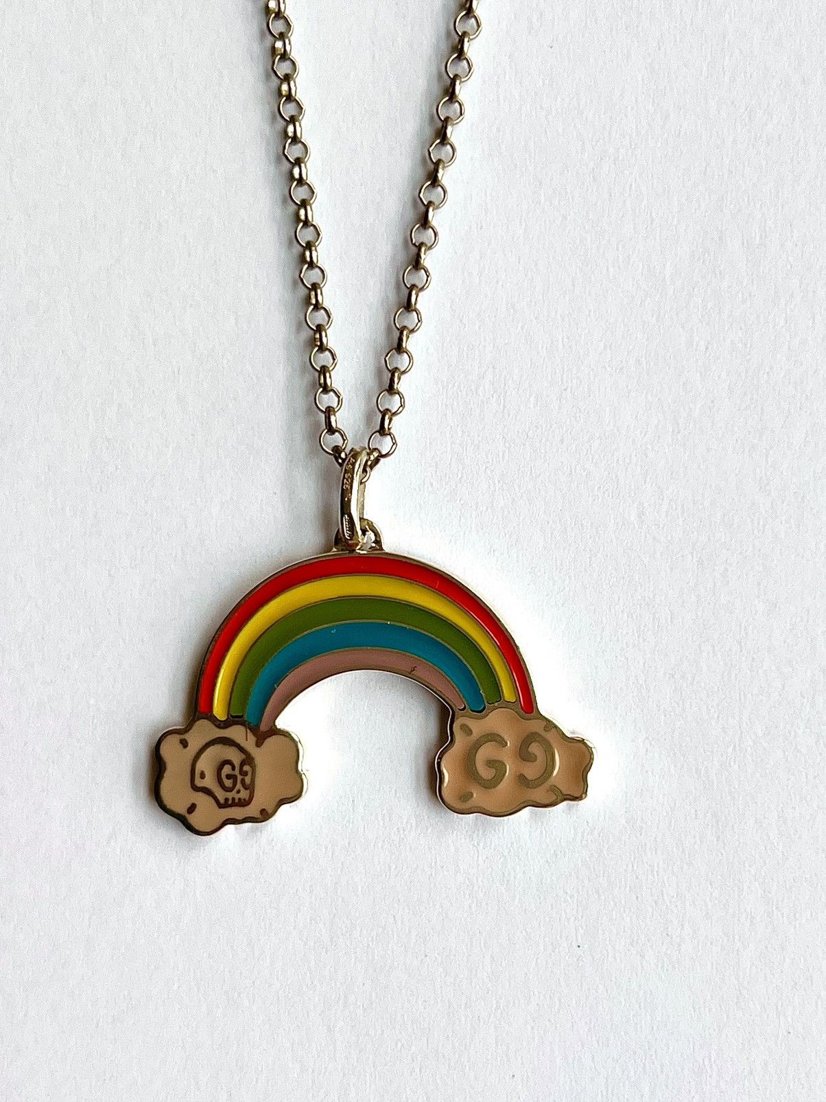 Gucci Gucci Ghost Rainbow Pendant Necklace skull jewelry silver Size ONE SIZE - 14 Thumbnail