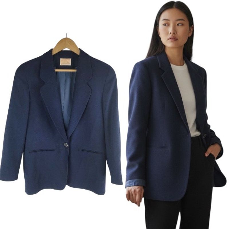 Pendleton Vintage Pendleton One Button Virgin Wool Blazer Blue 12 Size XL / US 12-14 / IT 48-50 - 1 Thumbnail
