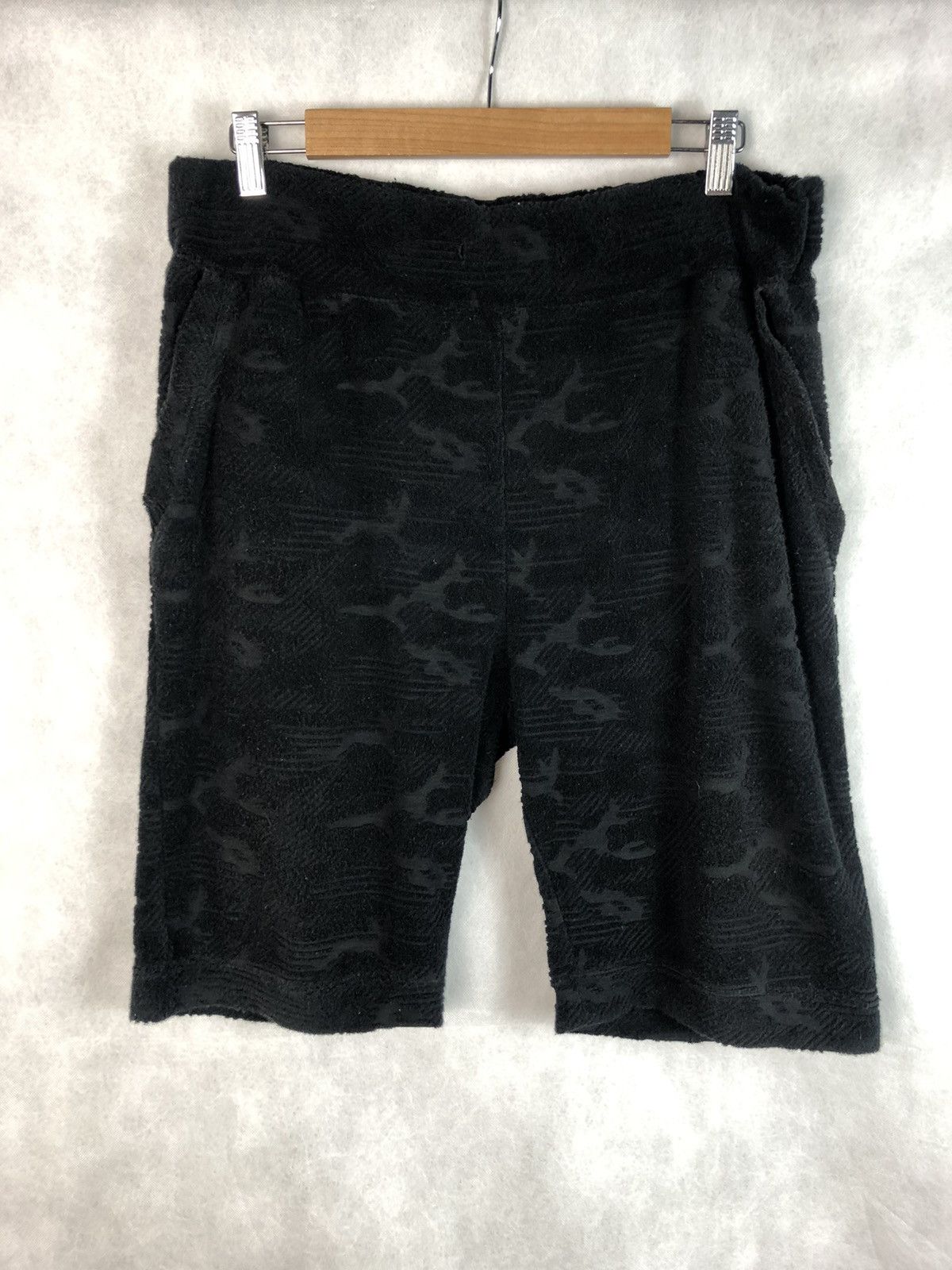 image of Archival Clothing x In The Attic 90's In The Attic Drawstring Fleece Shorts in Black, Men's (Size 3