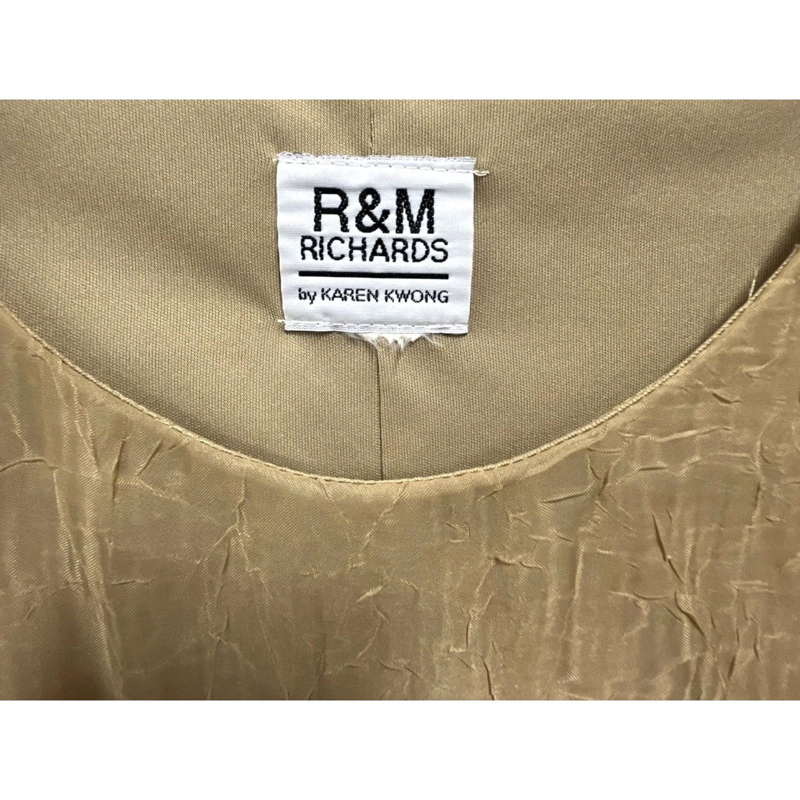 Vintage VINTAGE R&M Richards Champagne Satin Midi Dress Womens Small 90s Crinkle Fairy Size S / US 4 / IT 40 - 5 Thumbnail