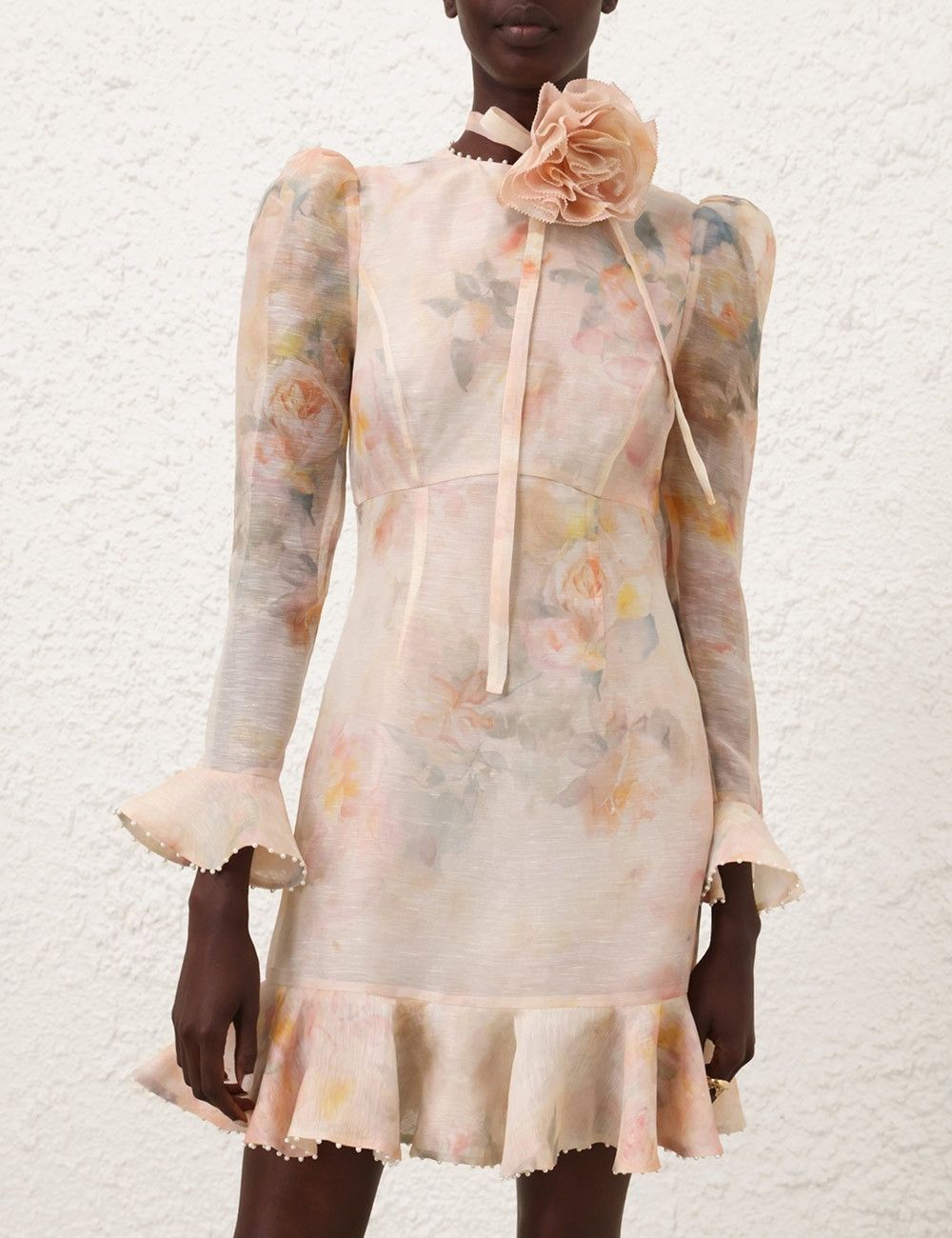 Zimmermann oc11z0226 Crush Flower Mini Dress In Multicolor Size M / US 6-8 / IT 42-44 - 2 Thumbnail