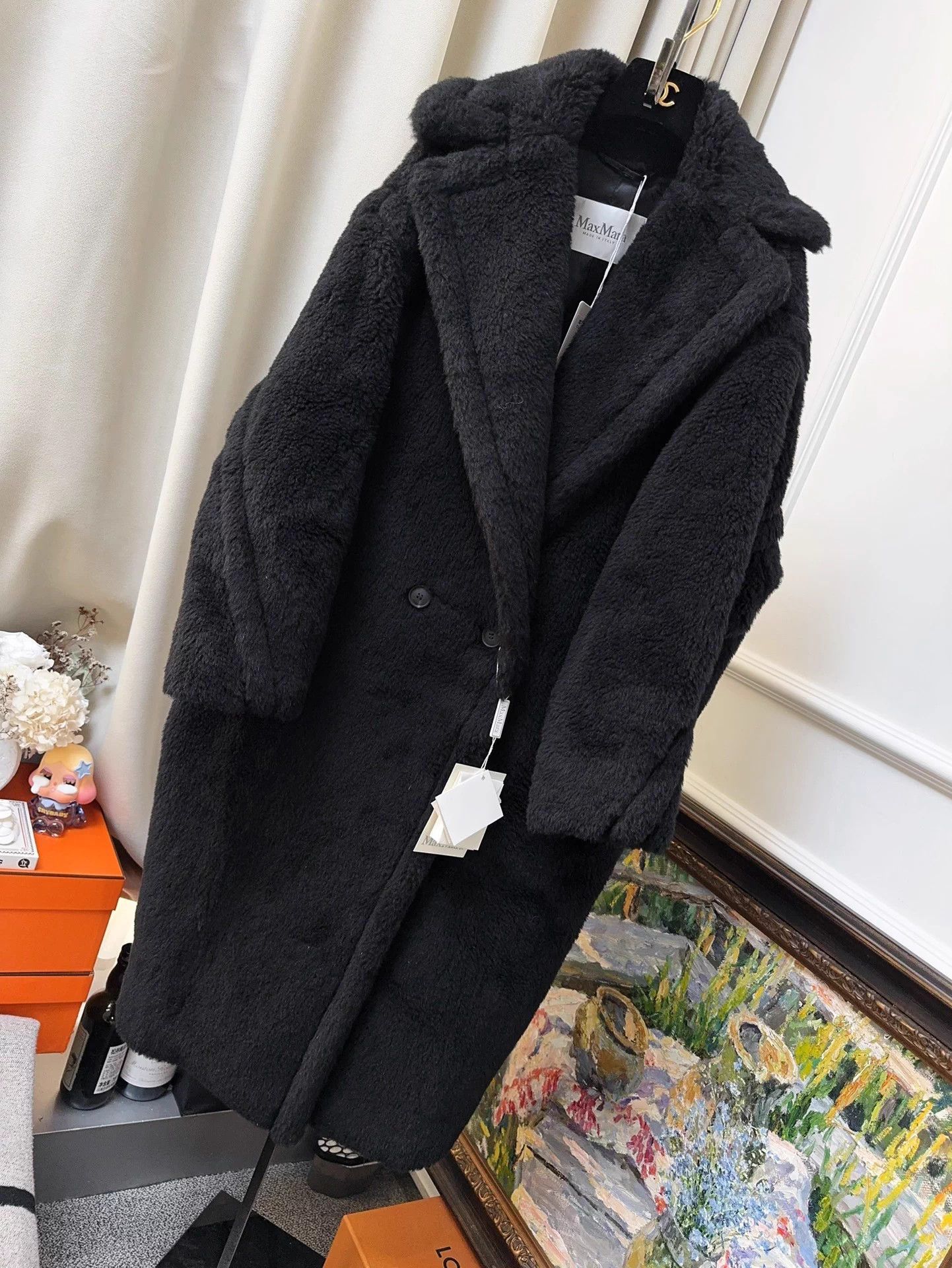 Max Mara MaxMara Teddy Black Coat XS Size XS / US 0-2 / IT 36-38 - 1 Thumbnail